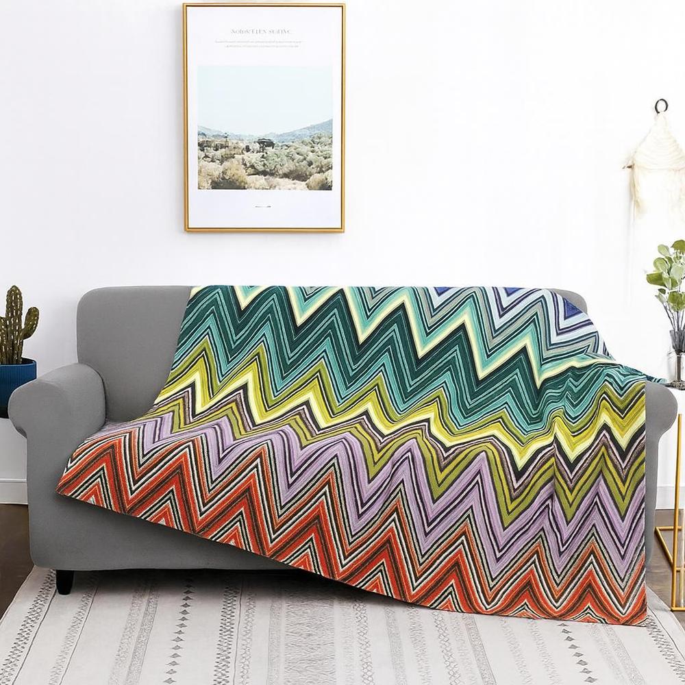 CozyBoho - Modern Geometric Flannel Throw Blanket for Autumn Comfort