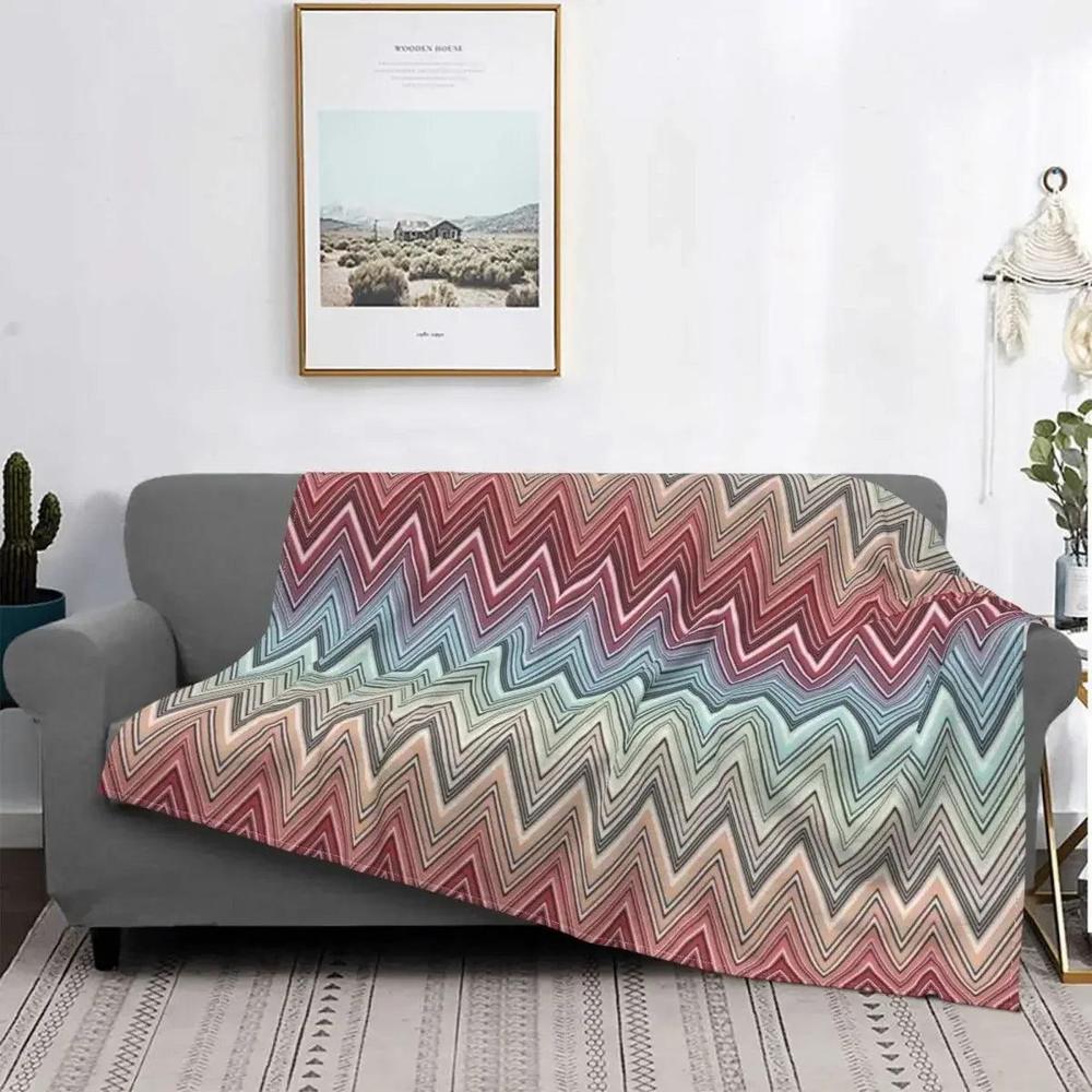 CozyBoho - Modern Geometric Flannel Throw Blanket for Autumn Comfort