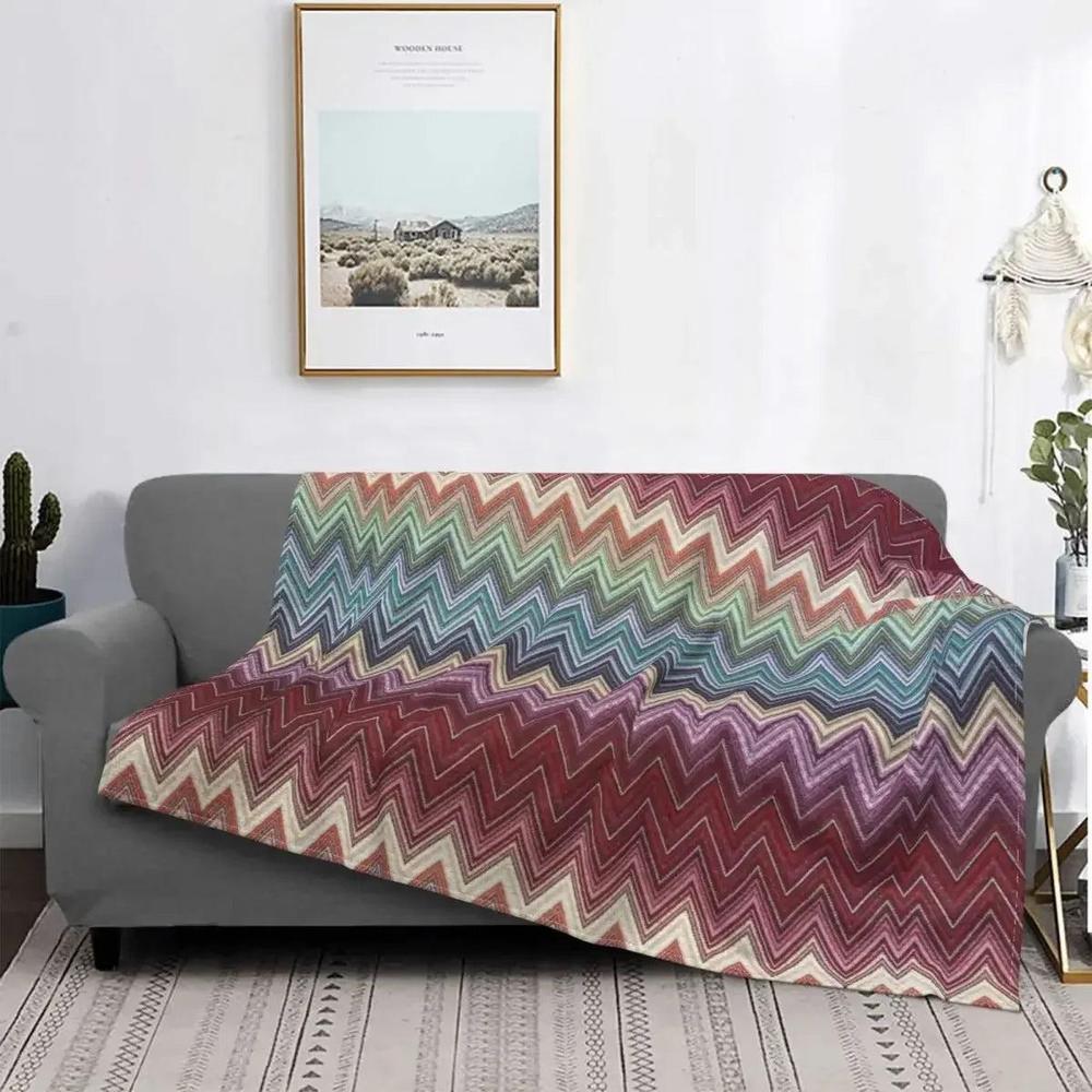CozyBoho - Modern Geometric Flannel Throw Blanket for Autumn Comfort
