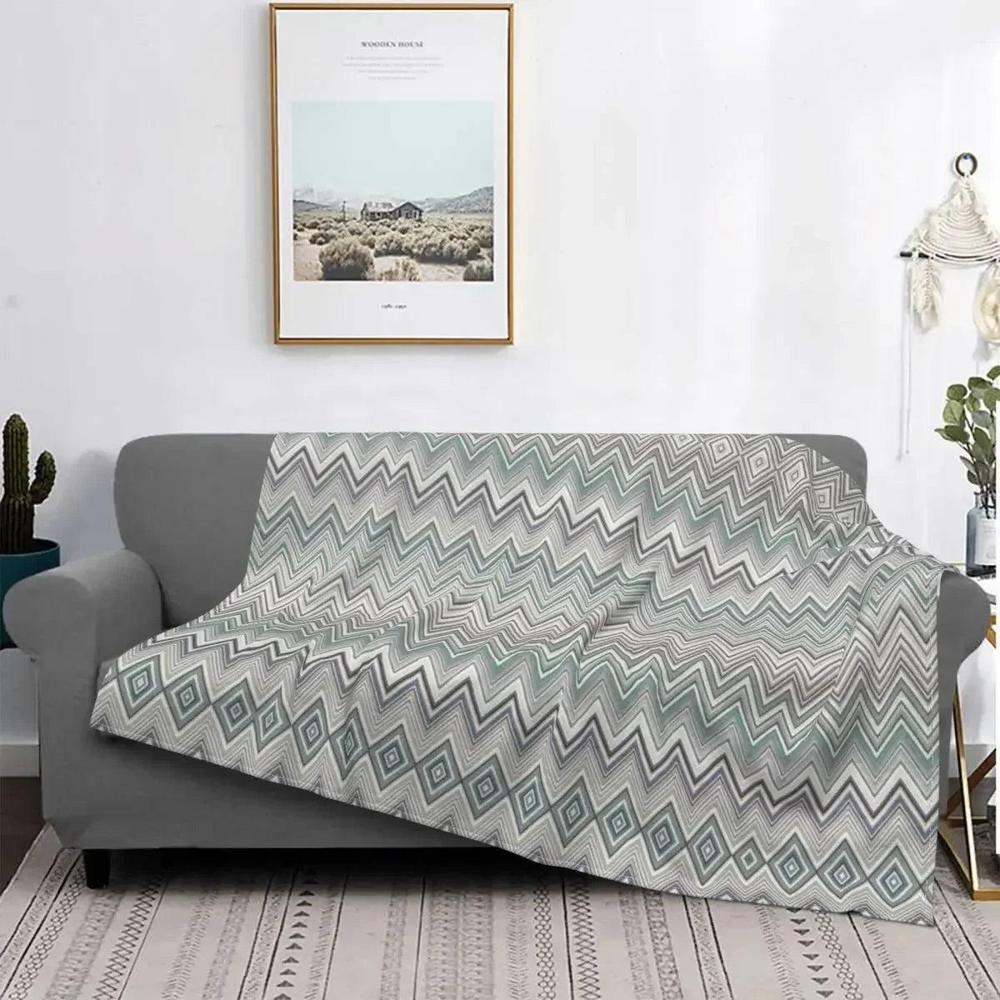 CozyBoho - Modern Geometric Flannel Throw Blanket for Autumn Comfort