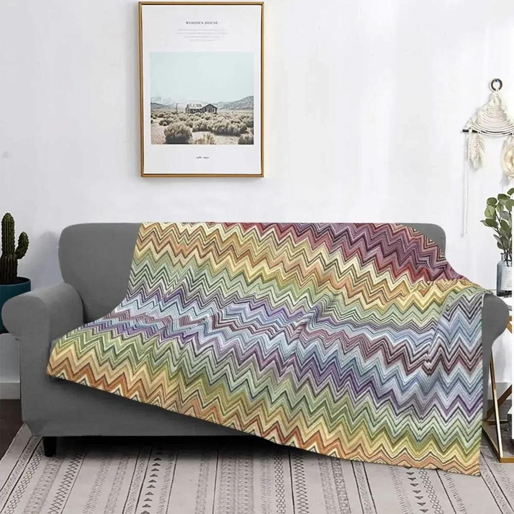 CozyBoho - Modern Geometric Flannel Throw Blanket for Autumn Comfort