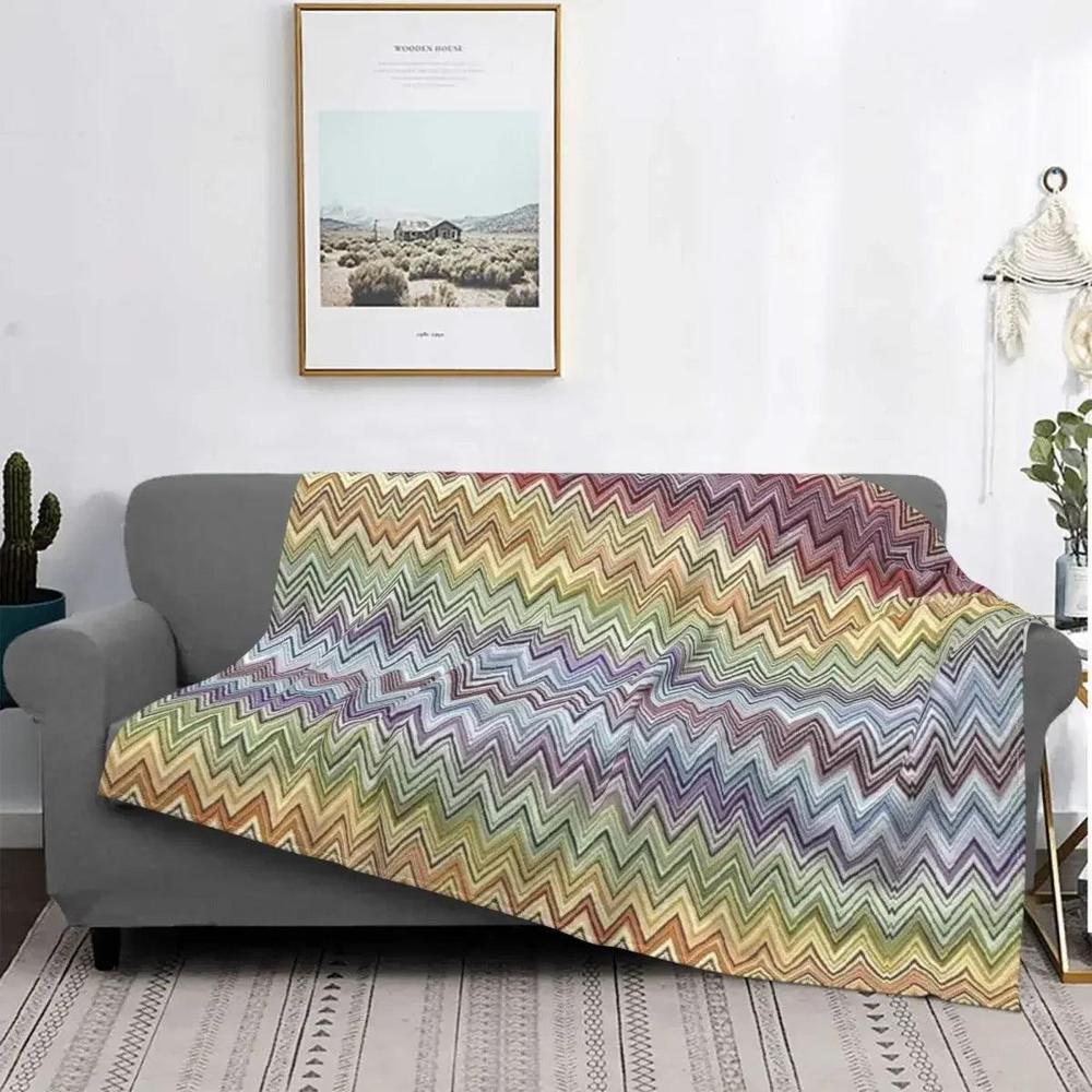 CozyBoho - Modern Geometric Flannel Throw Blanket for Autumn Comfort