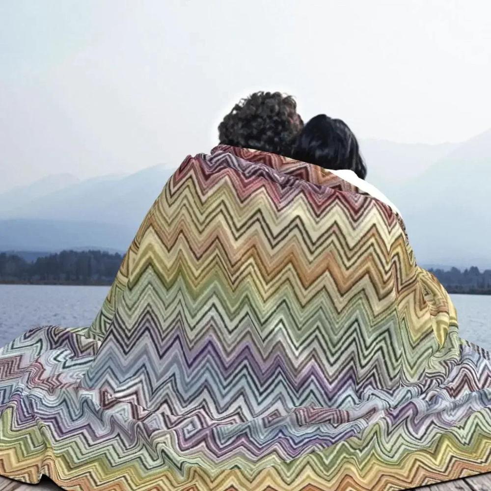 CozyBoho - Modern Geometric Flannel Throw Blanket for Autumn Comfort