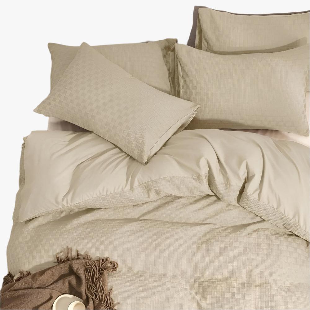 Original Jacquard Duvet Cover Set - Soft Microfiber Waffle Weave Design