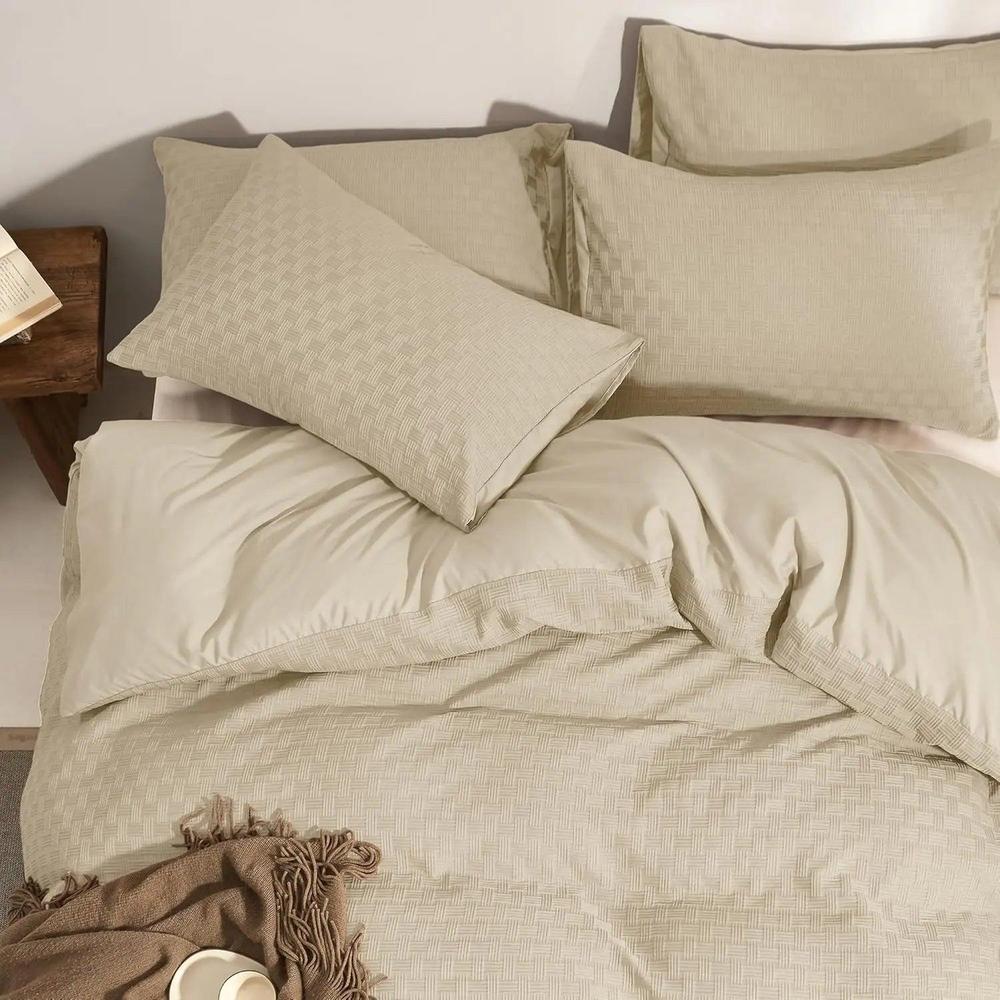Original Jacquard Duvet Cover Set - Soft Microfiber Waffle Weave Design