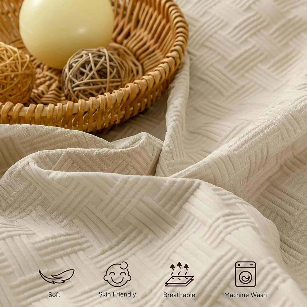 Original Jacquard Duvet Cover Set - Soft Microfiber Waffle Weave Design