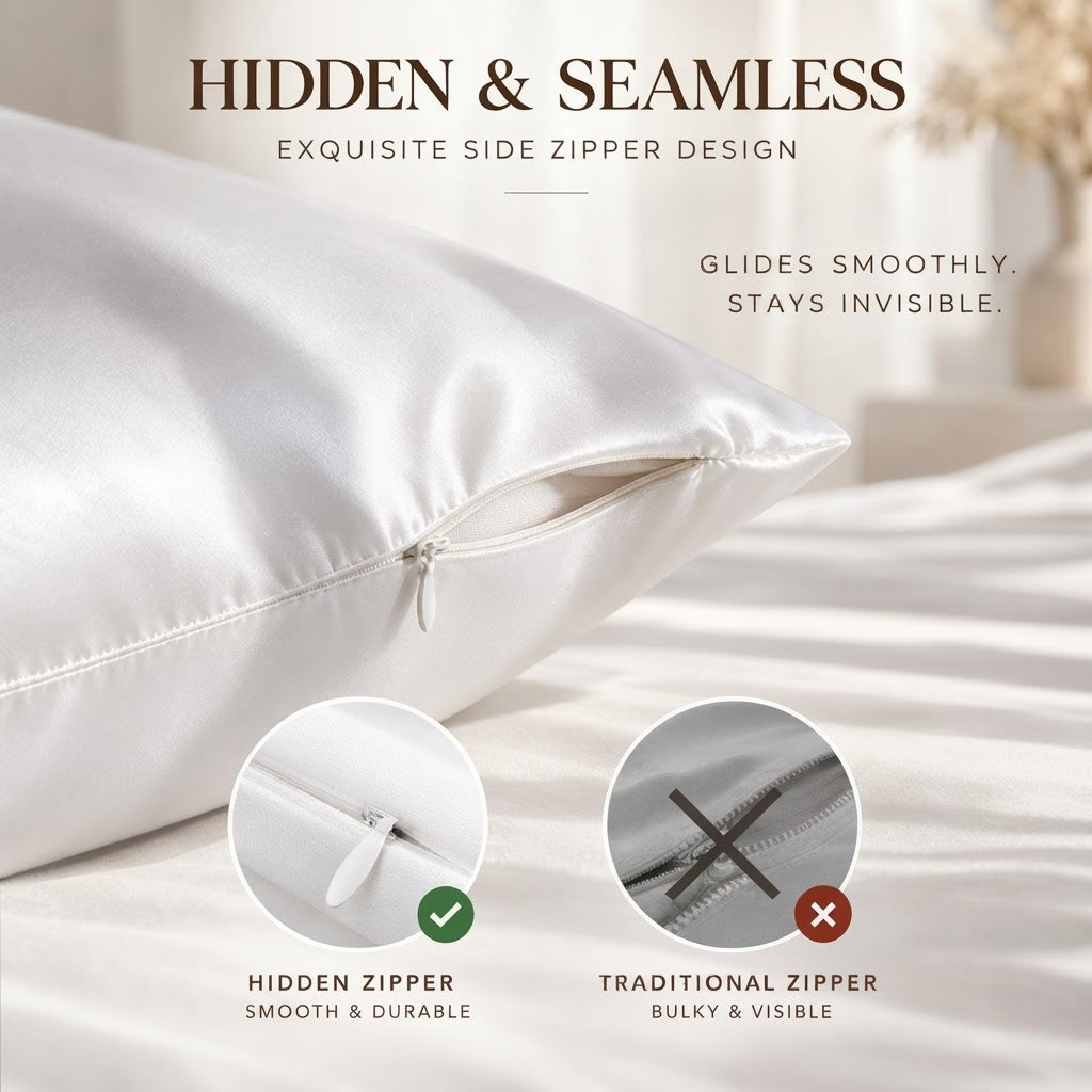 19 Momme Mulberry Silk Pillowcase for Hair Care with Envelope Closure