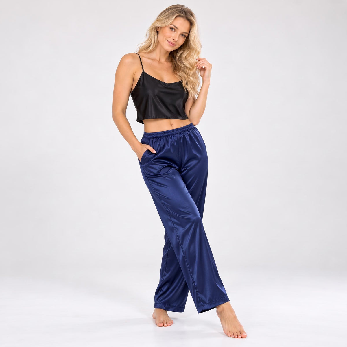 Classic Women's Silk Pajama Pants with Comfortable Waistband