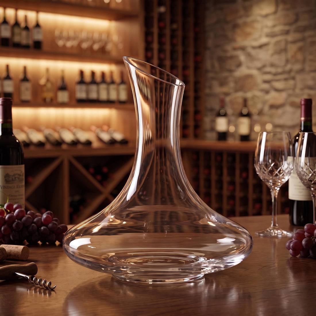 Iceberg Crystal Wine Decanter 1500ML with Ergonomic Pourer