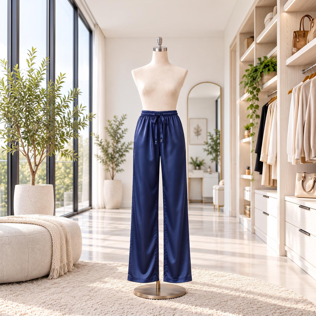 Classic Women's Silk Pajama Pants with Comfortable Waistband