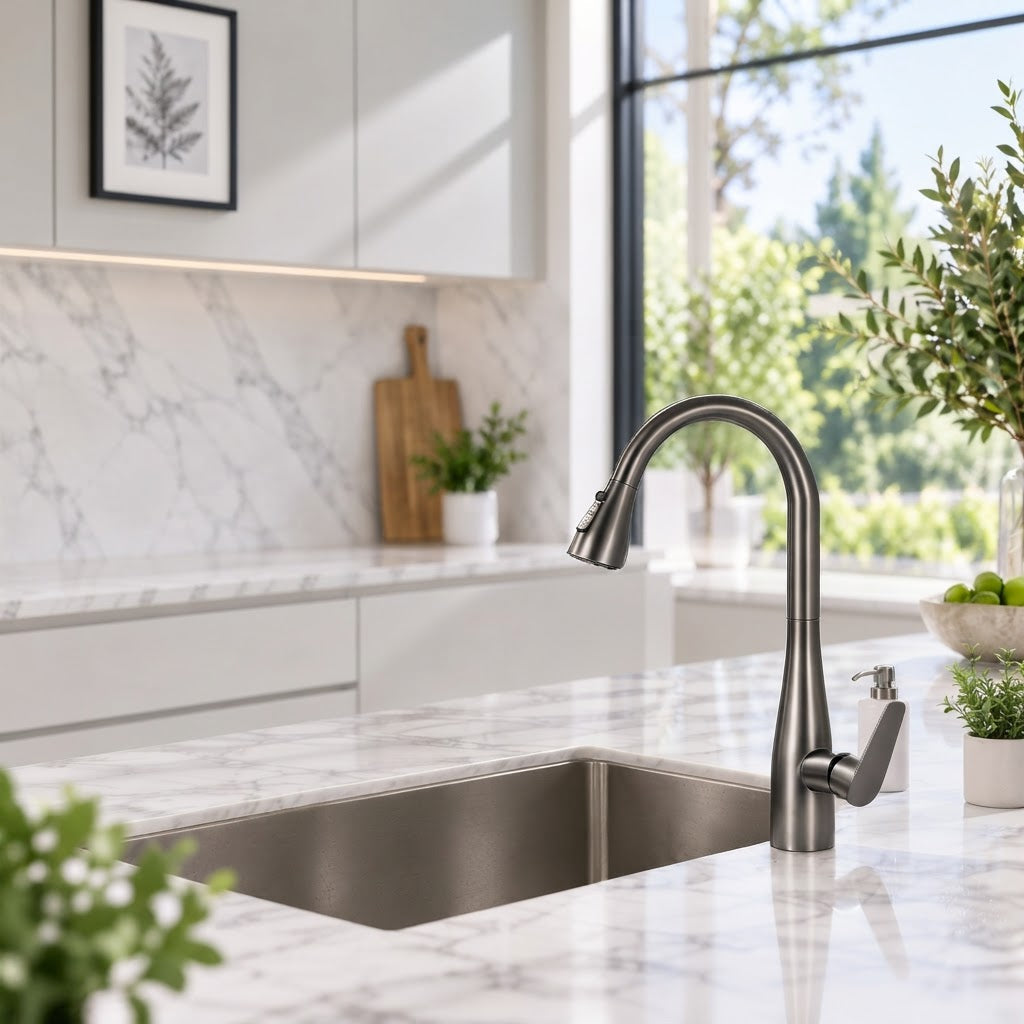 Smart Touch Kitchen Faucet with Pull-Out Spray Head