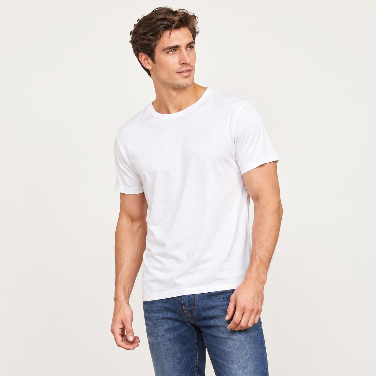 Men's Mulberry Silk Crew Neck T-Shirt for Versatile Style