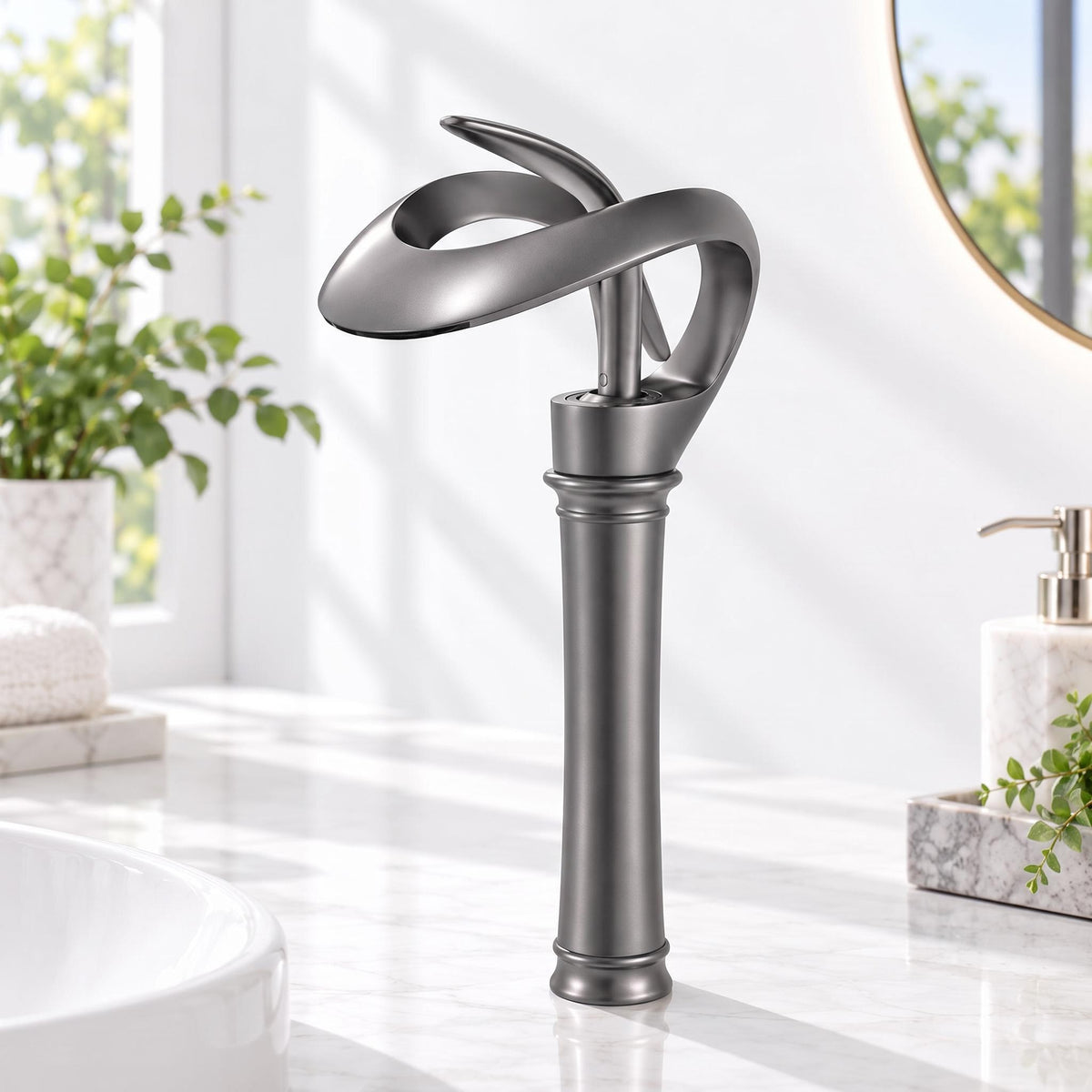 Waterfall Basin Mixer Tap – Solid Brass Modern Bathroom Sink Faucet