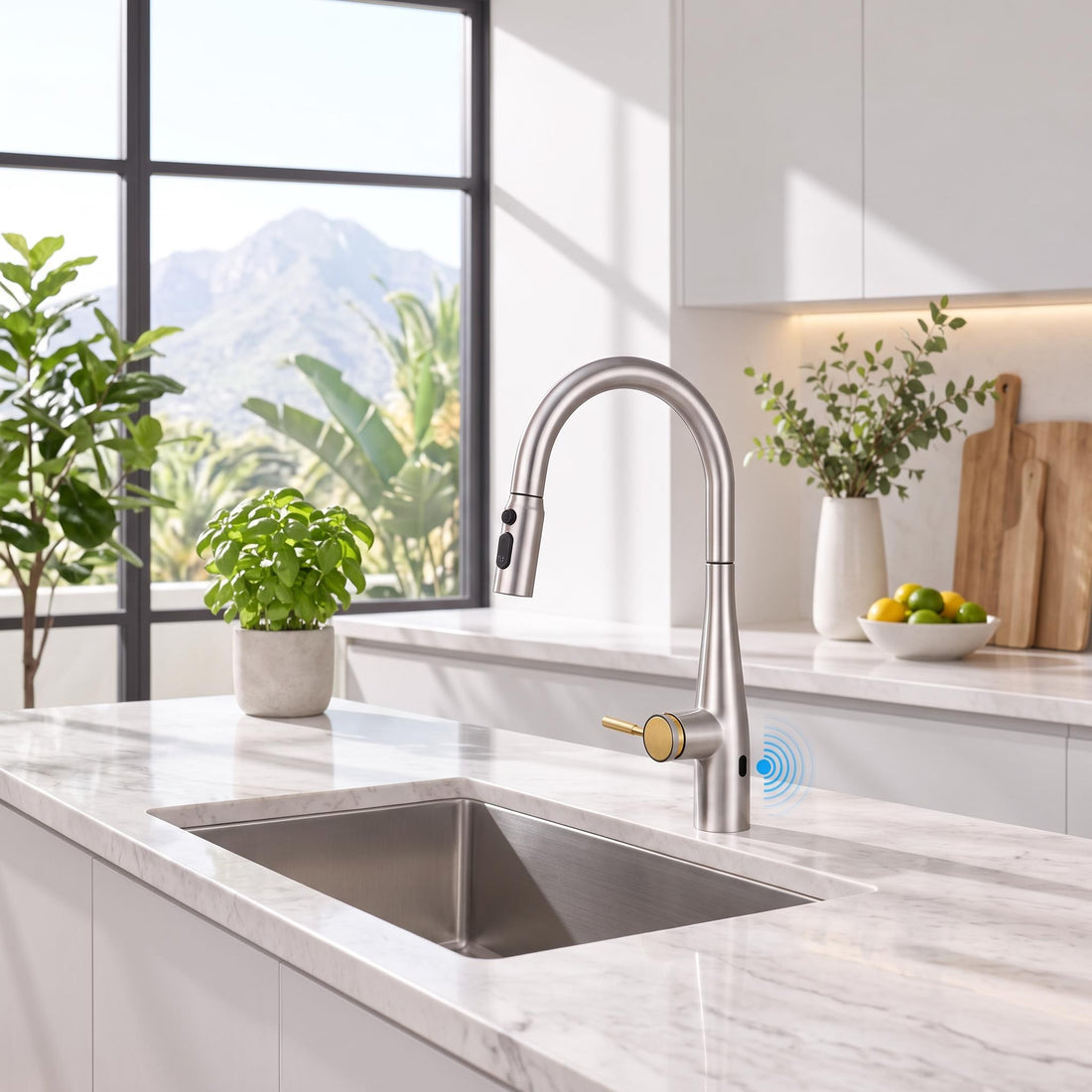 Smart Touch Kitchen Faucet with Infrared Sensor