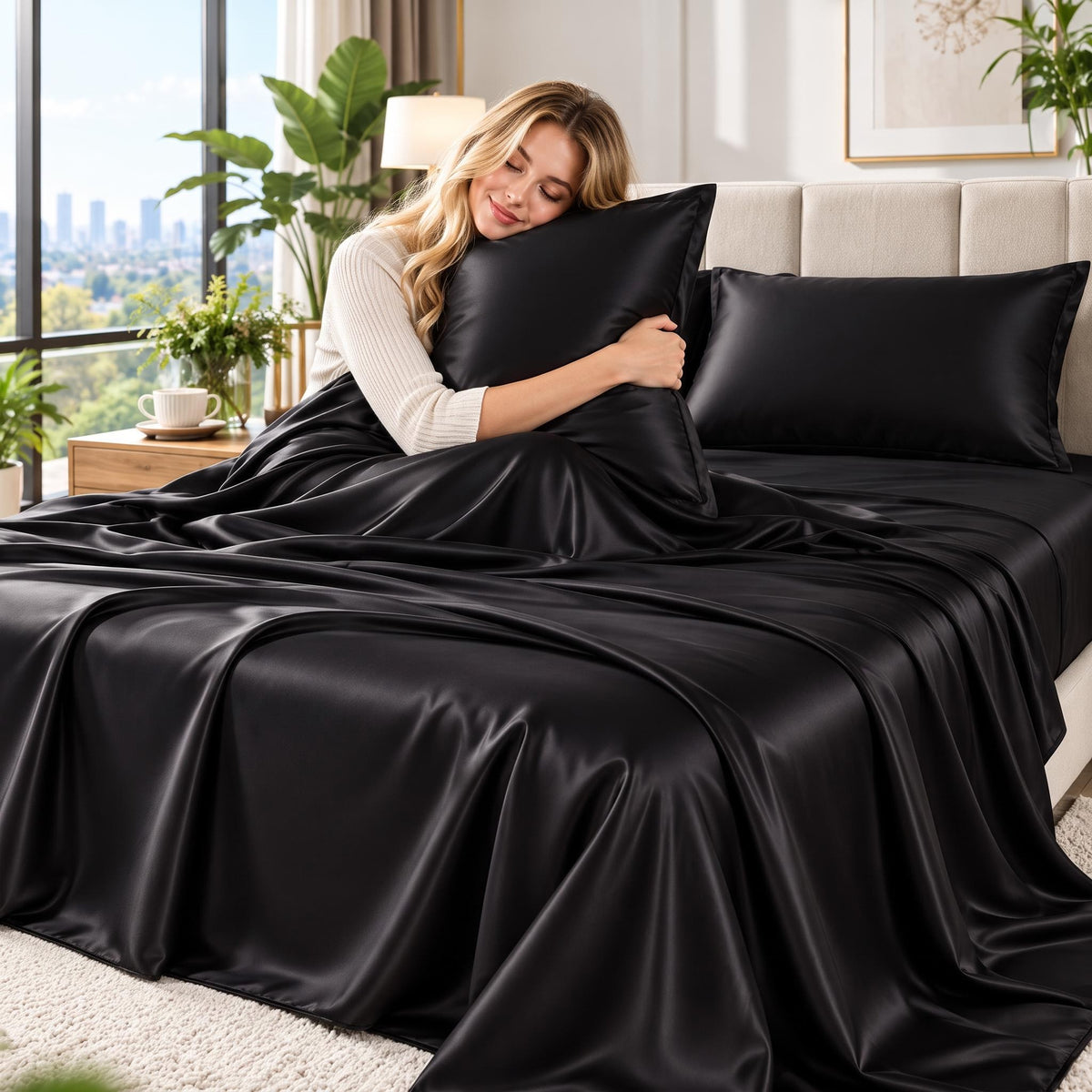 Elegant 25 Momme Mulberry Silk Bedding Set with Pillowcases