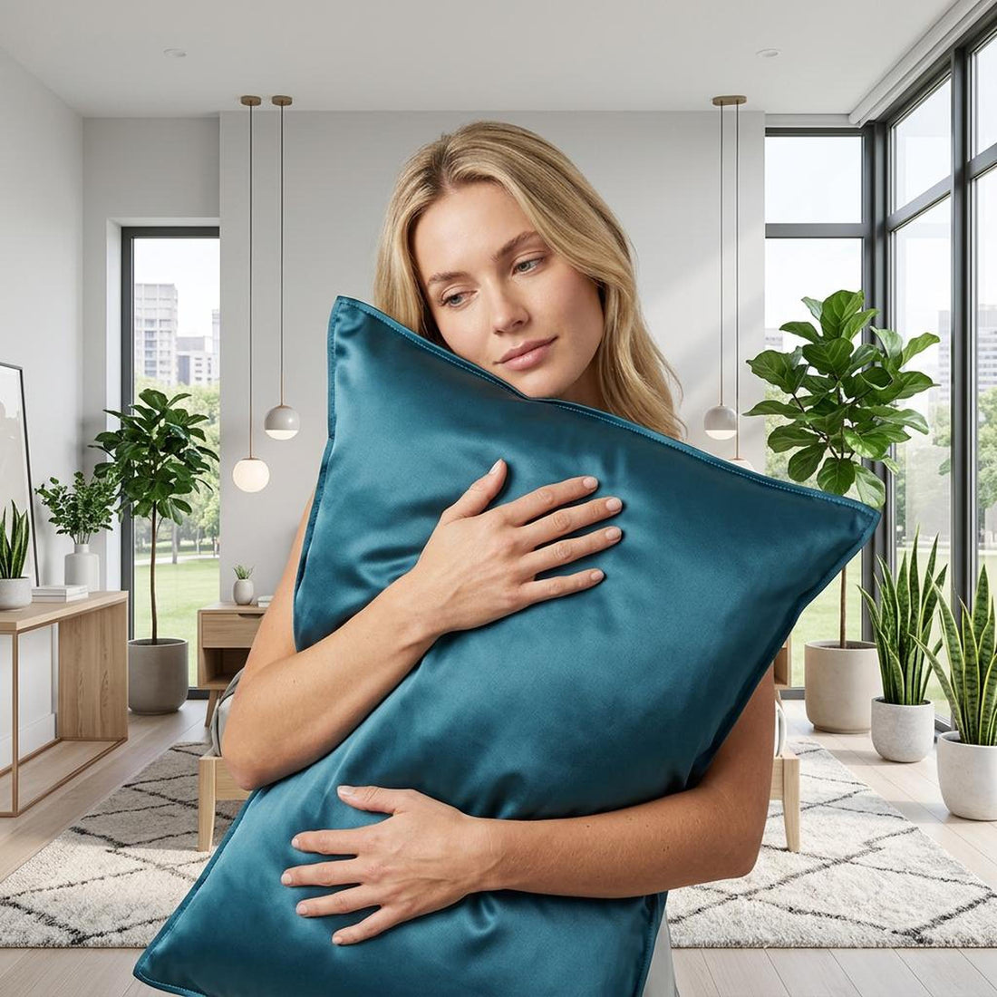 100% Mulberry Silk Pillowcase for Hair and Skin - 20x30 In-Pillowcases-Glompi-Teal Blue-Glompi