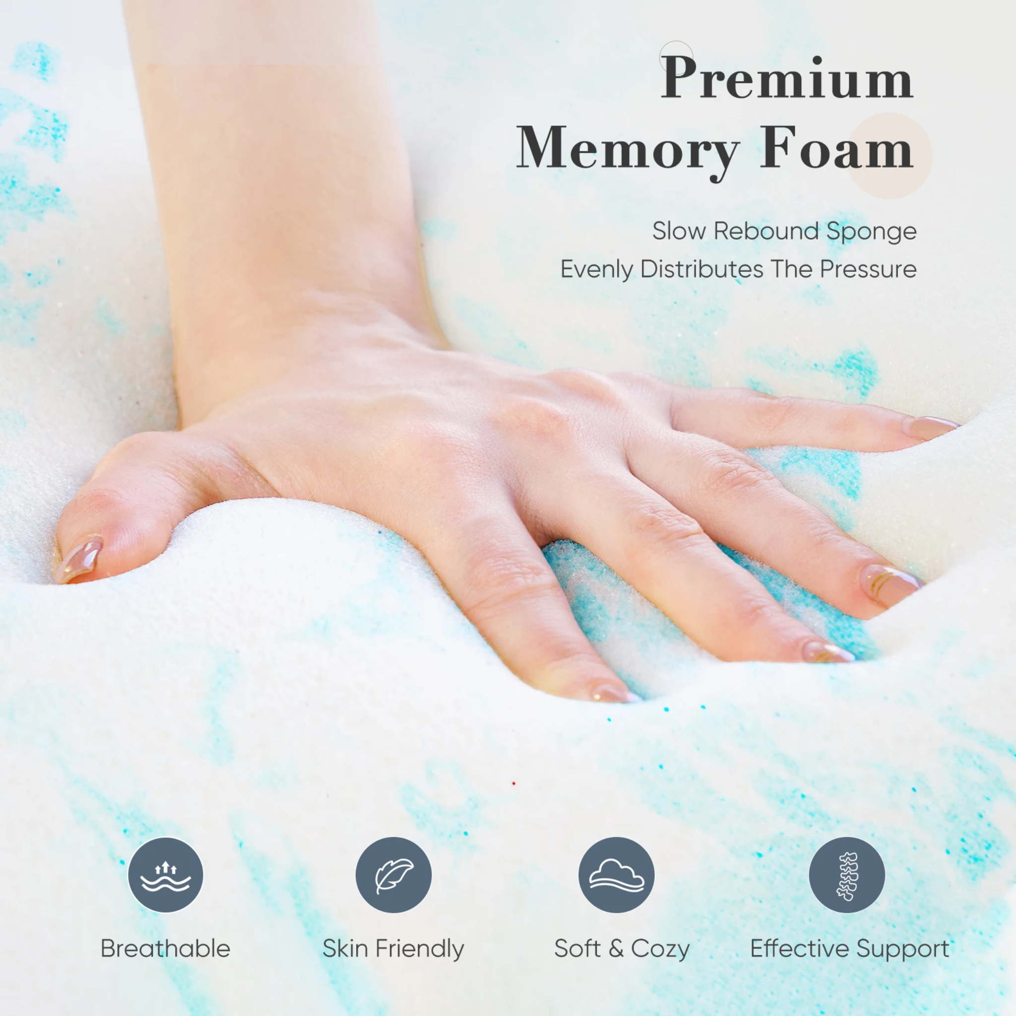 Cooling Gel Memory Foam Mattress Topper - Extra Thick Bed Pad