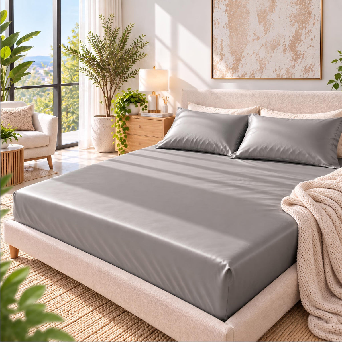100% Pure Mulberry Silk Fitted Sheet - Grade A Deep With Pocket