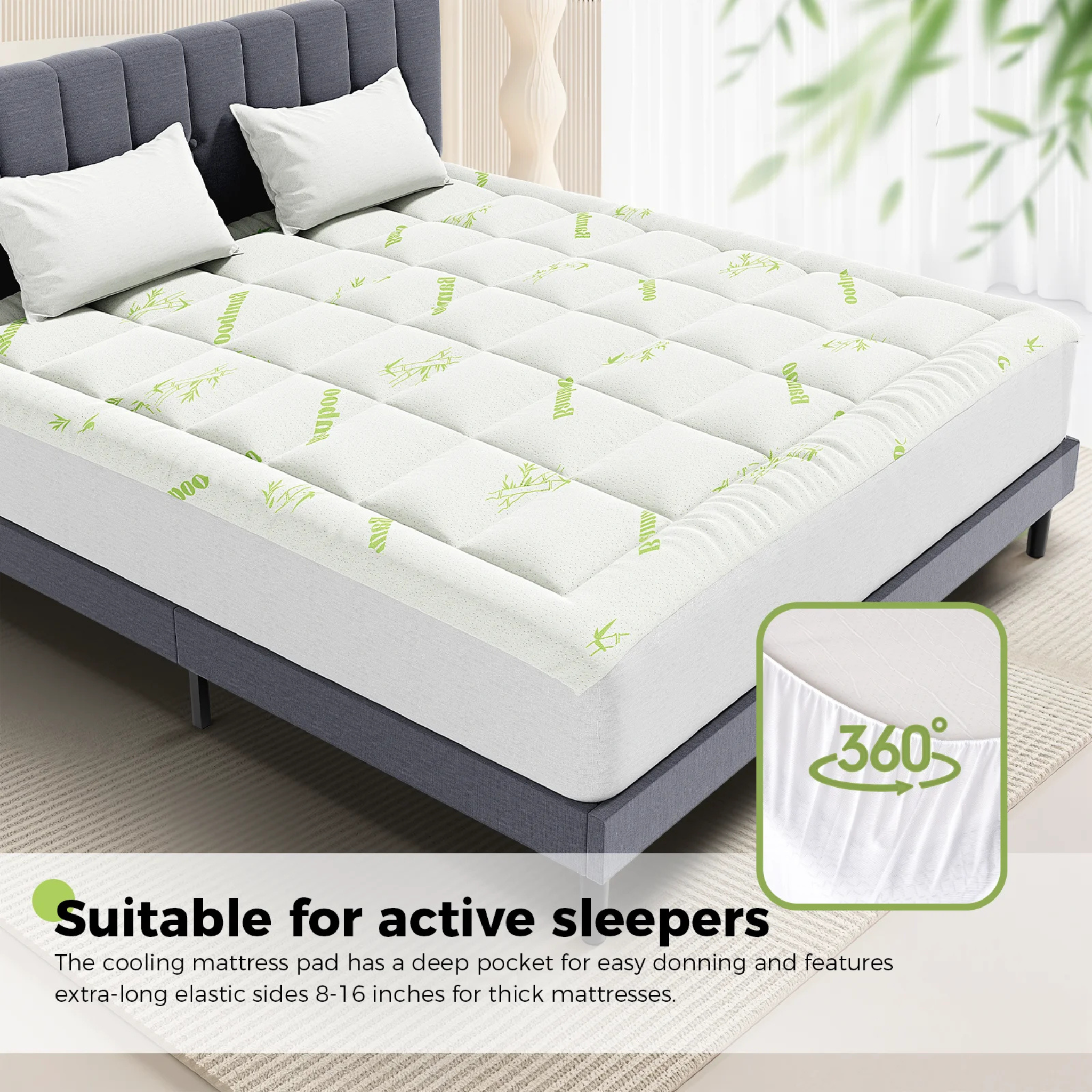 Bamboo Viscose Mattress Topper - Soft and Breathable Bedding