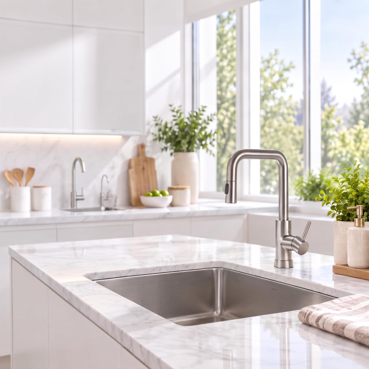 Touch Activated Kitchen Sink Faucet with Pull-Out Sprayer