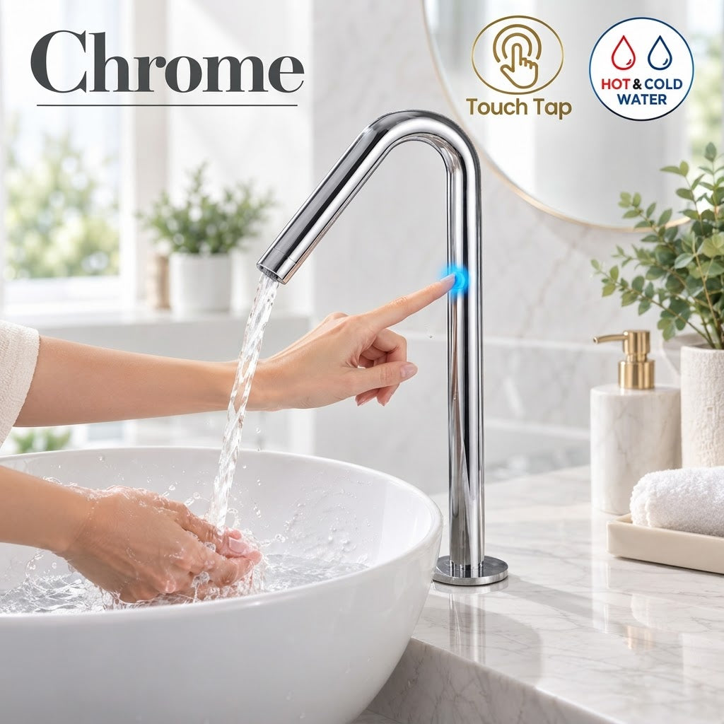Smart Touch Gold Bathroom Faucet with Automatic Sensor