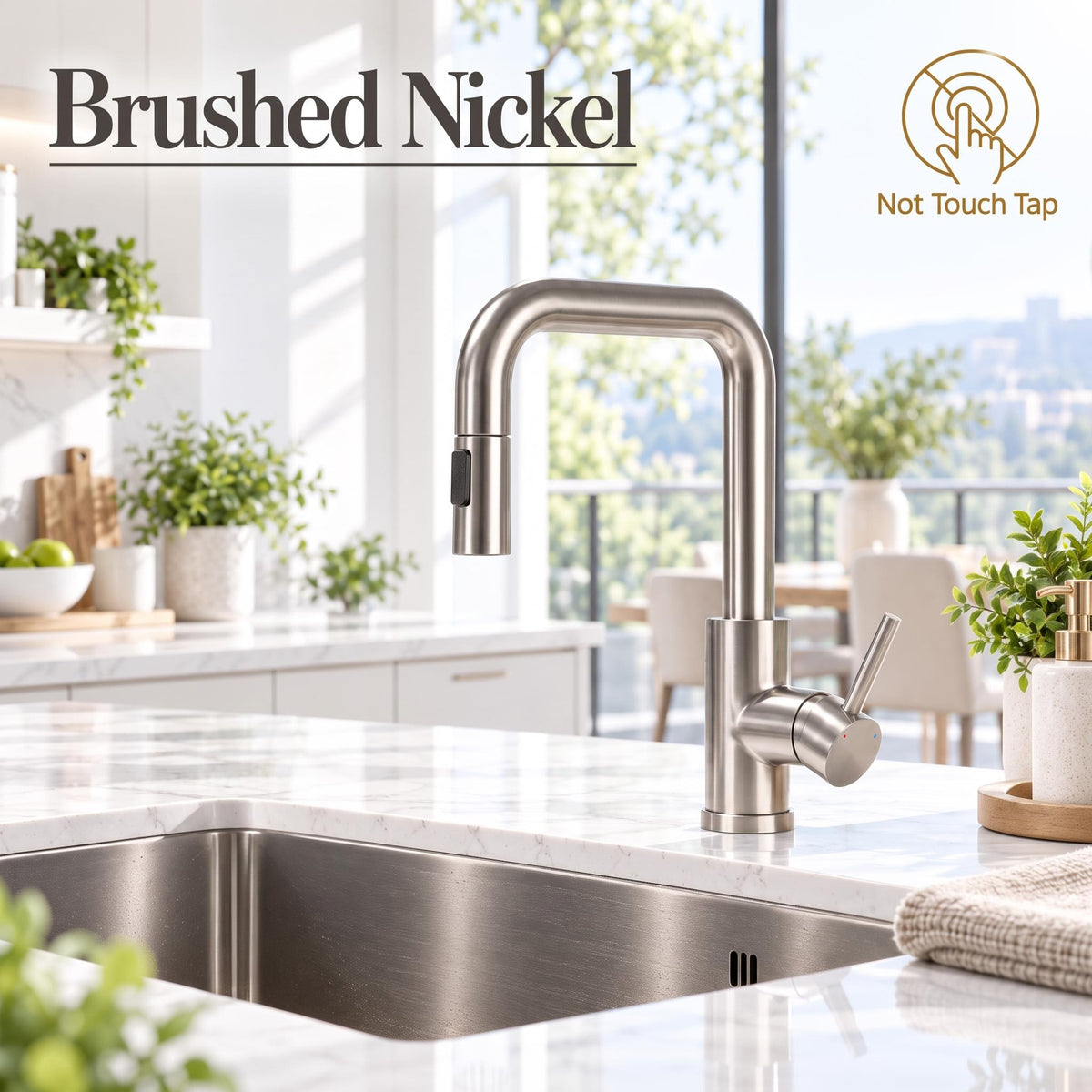 Touch Activated Kitchen Sink Faucet with Pull-Out Sprayer