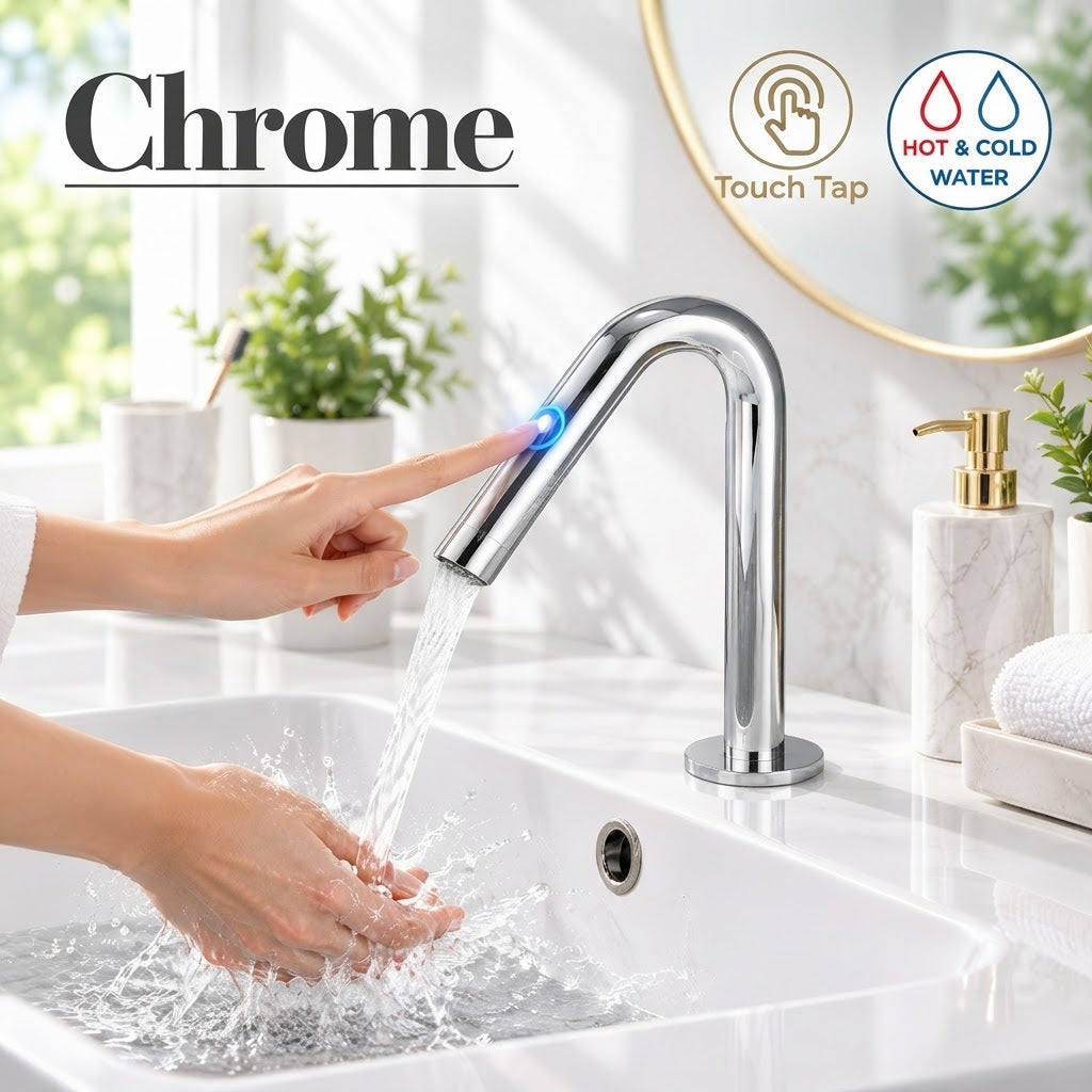 Smart Touch Gold Bathroom Faucet with Automatic Sensor