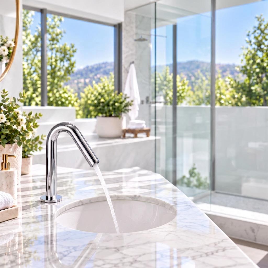 Smart Touch Gold Bathroom Faucet with Automatic Sensor