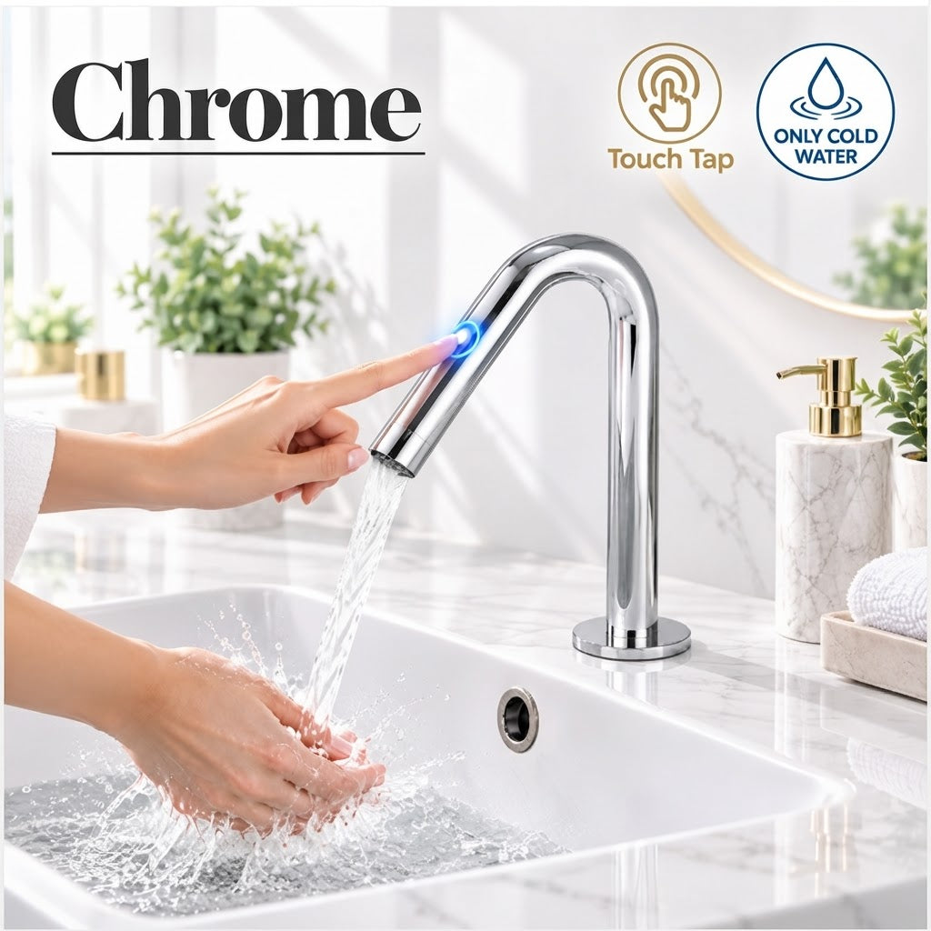 Smart Touch Gold Bathroom Faucet with Automatic Sensor