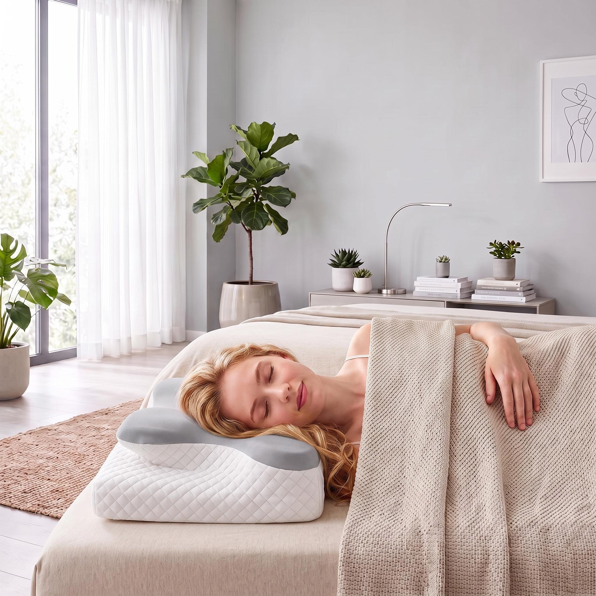 Butterfly Shape Memory Foam Pillow for Neck Support