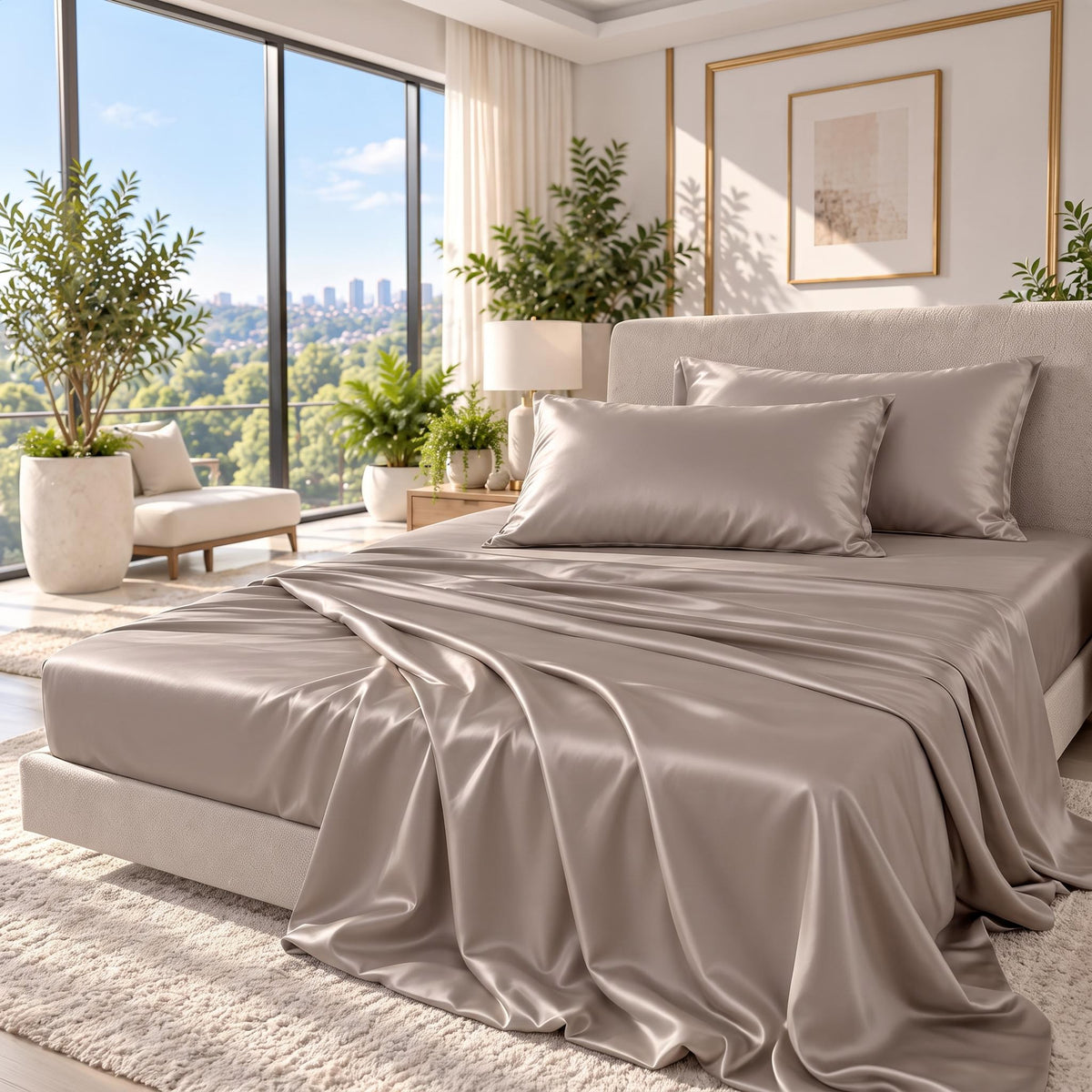 Elegant 25 Momme Mulberry Silk Bedding Set with Pillowcases