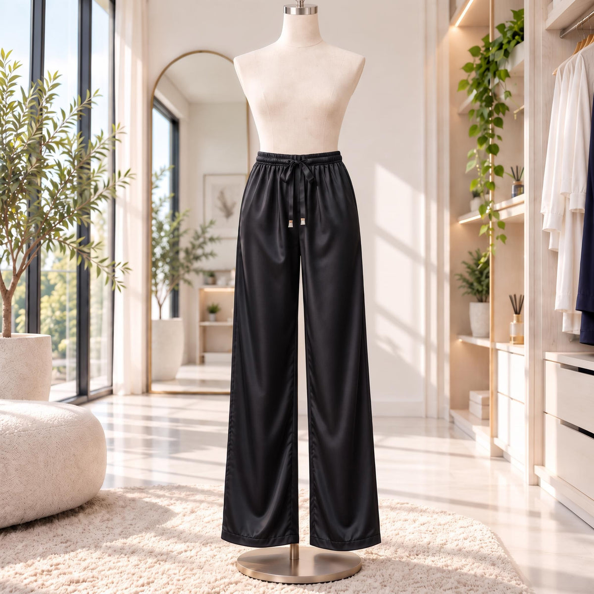Classic Women's Silk Pajama Pants with Comfortable Waistband