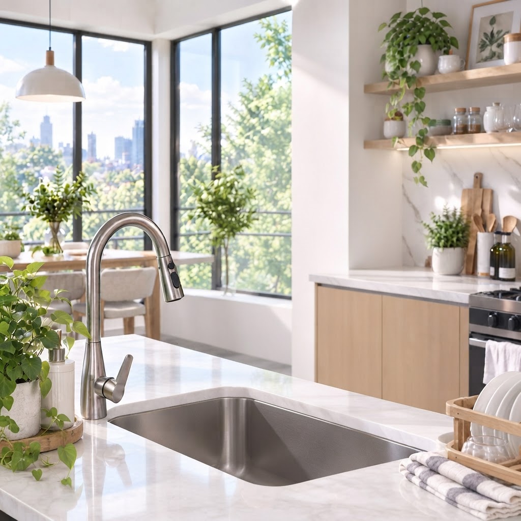 Smart Touch Kitchen Faucet with Pull-Out Spray Head