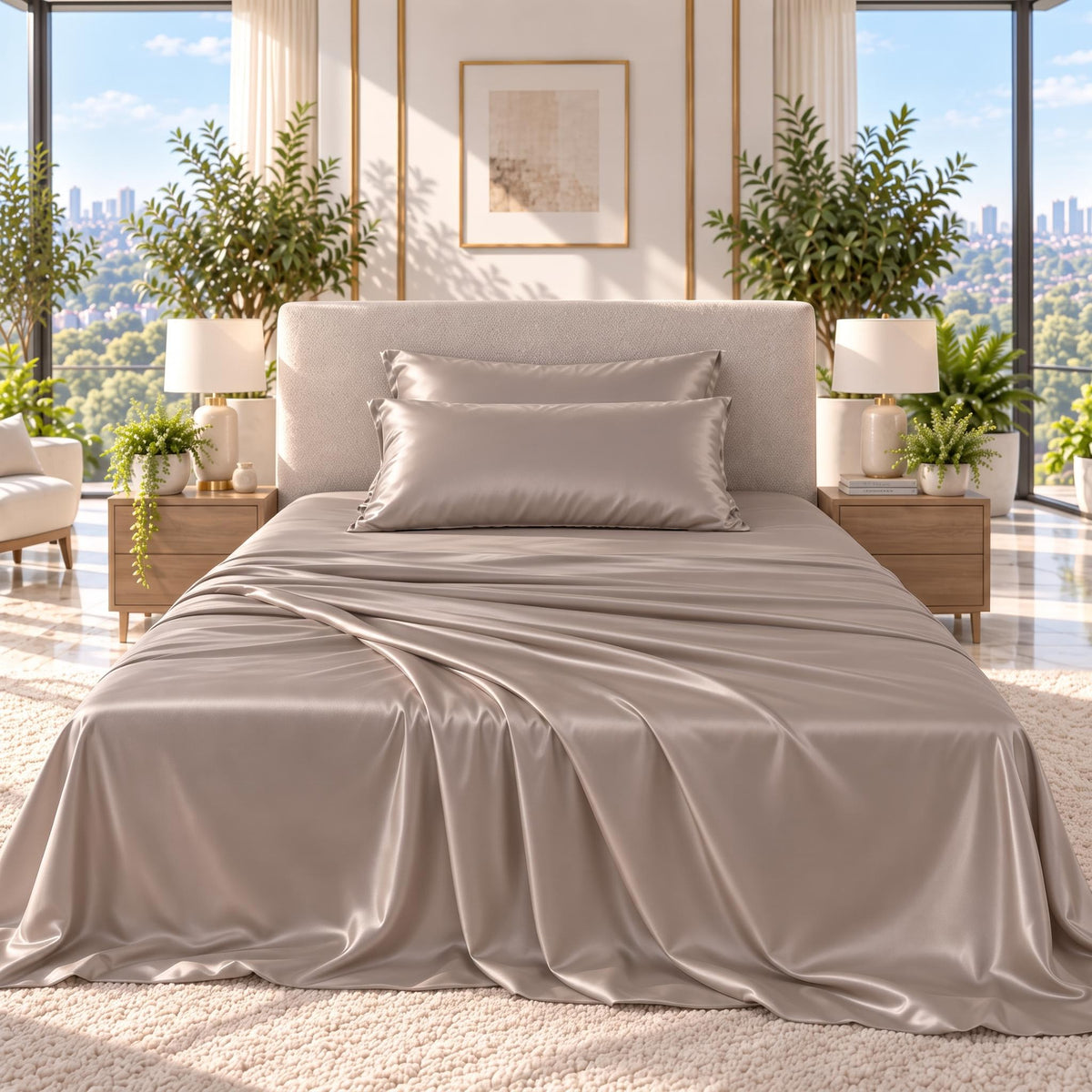 Elegant 25 Momme Mulberry Silk Bedding Set with Pillowcases