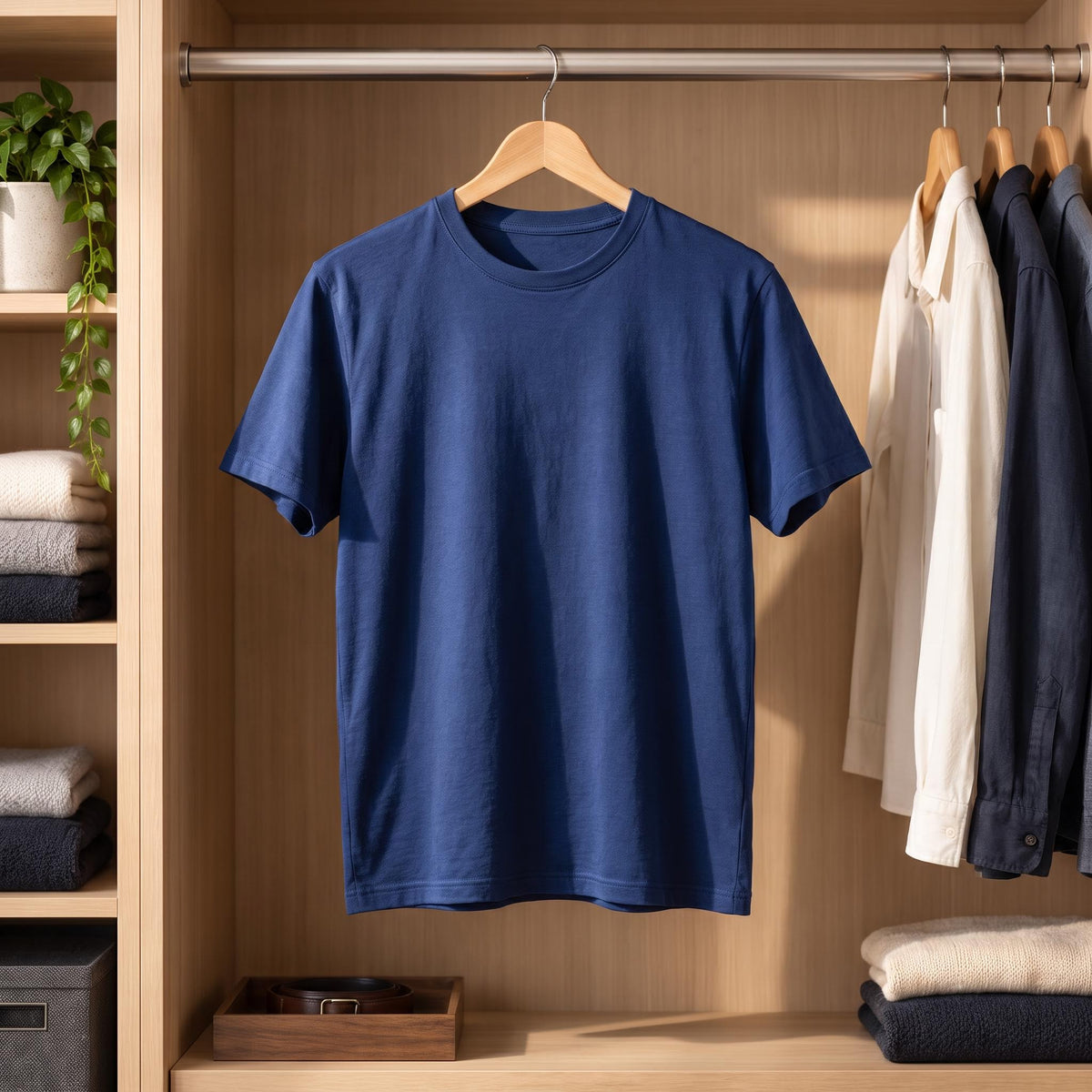 Men's Mulberry Silk Crew Neck T-Shirt for Versatile Style