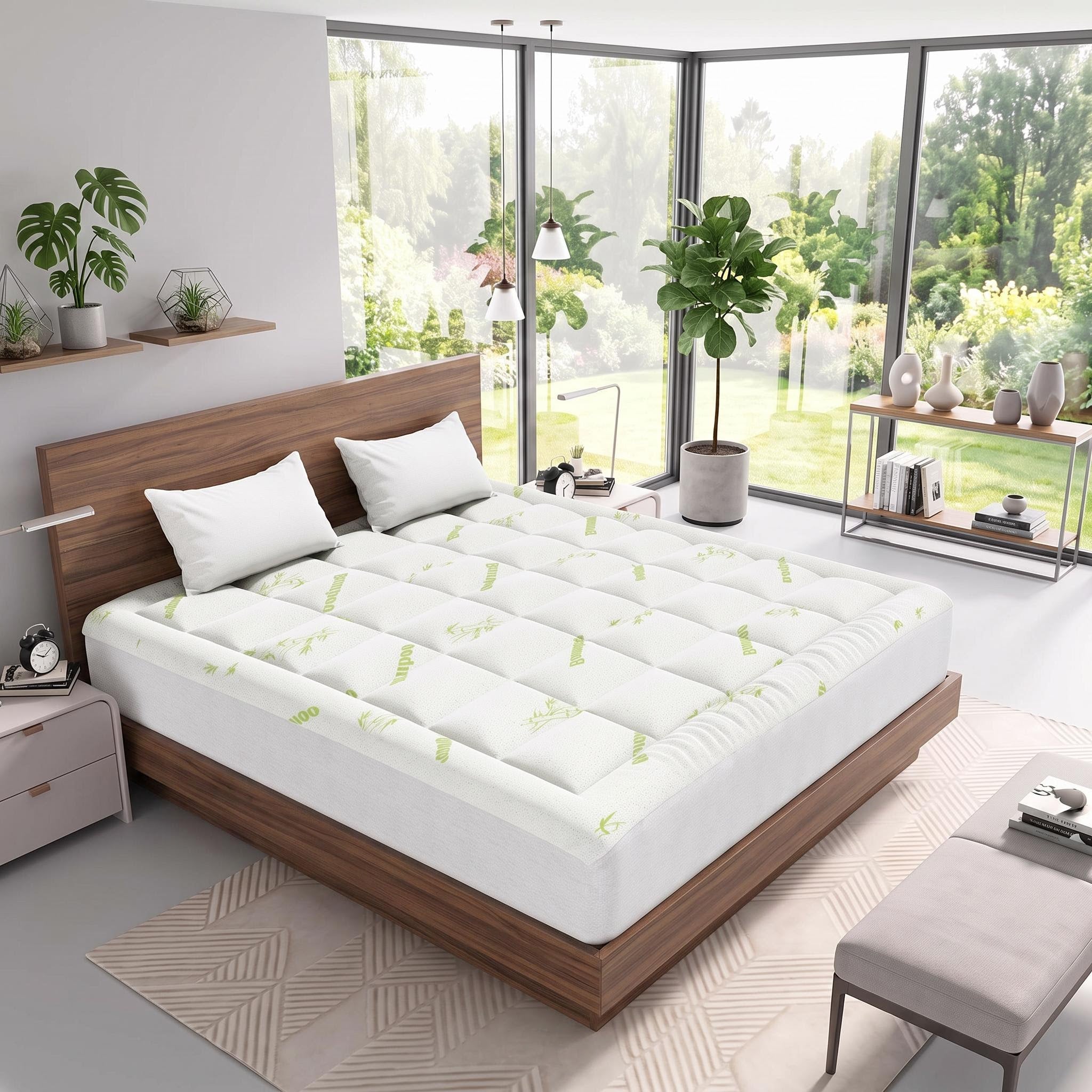 Bamboo Viscose Mattress Topper - Soft and Breathable Bedding