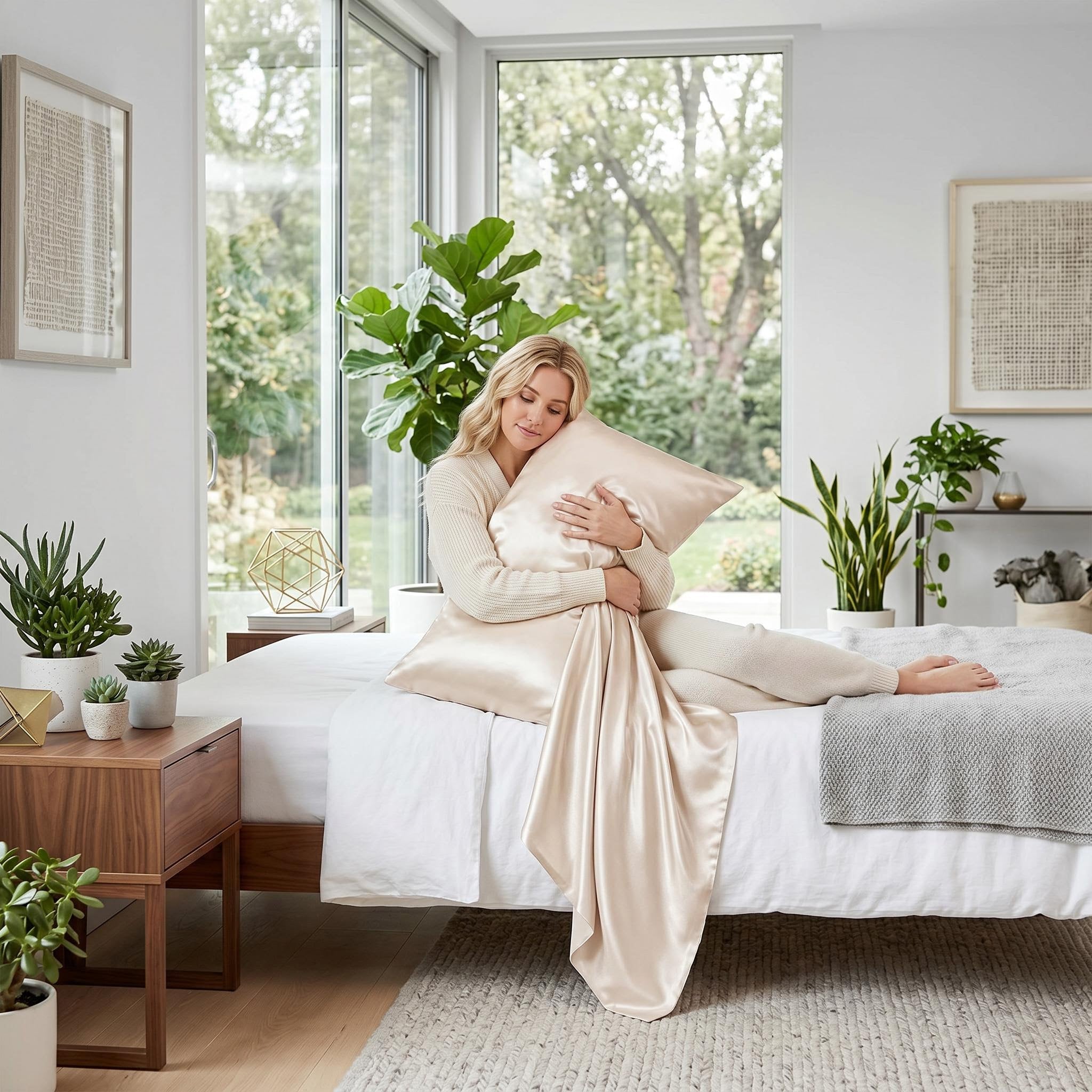 Silk Pillowcase Set for Hair - Luxurious Soft Texture