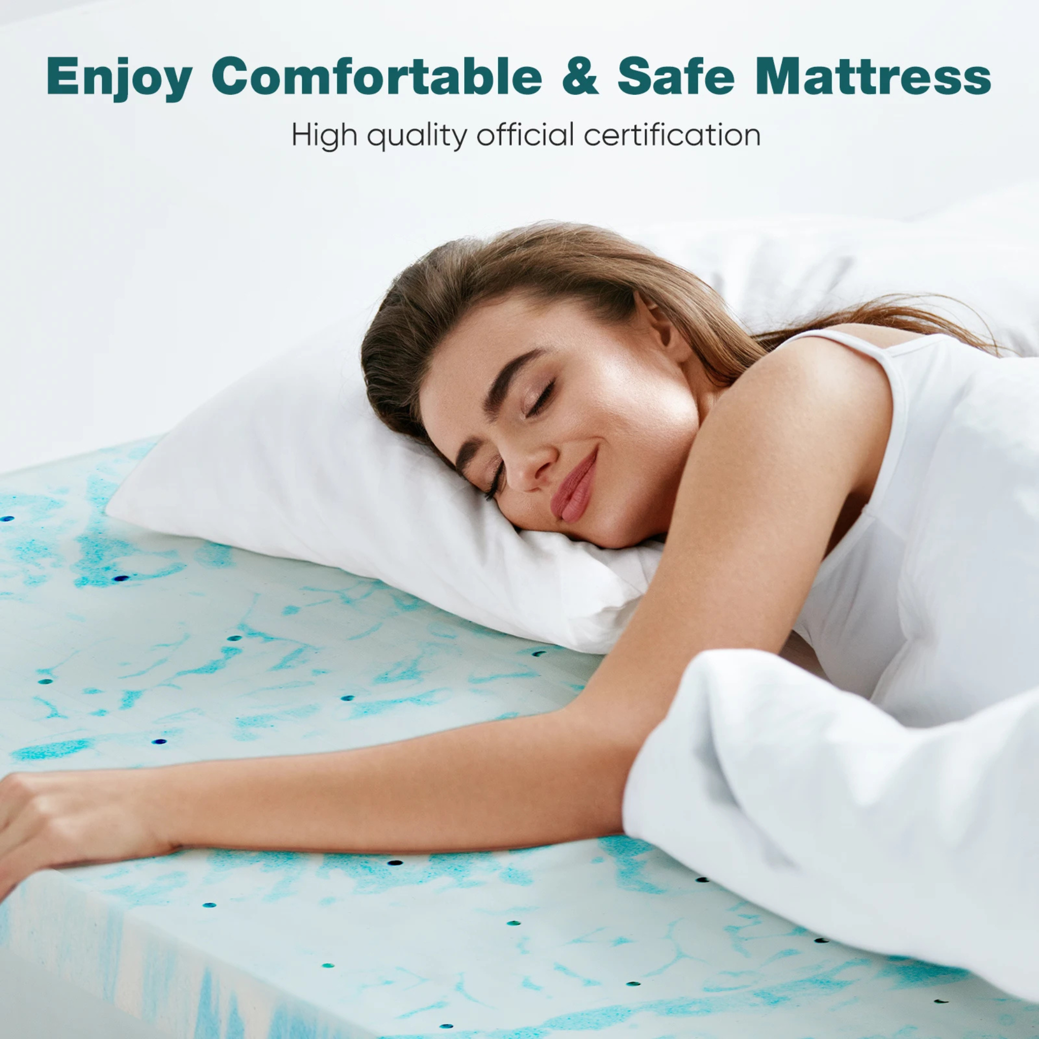 Cooling Gel Memory Foam Mattress Topper - Extra Thick Bed Pad