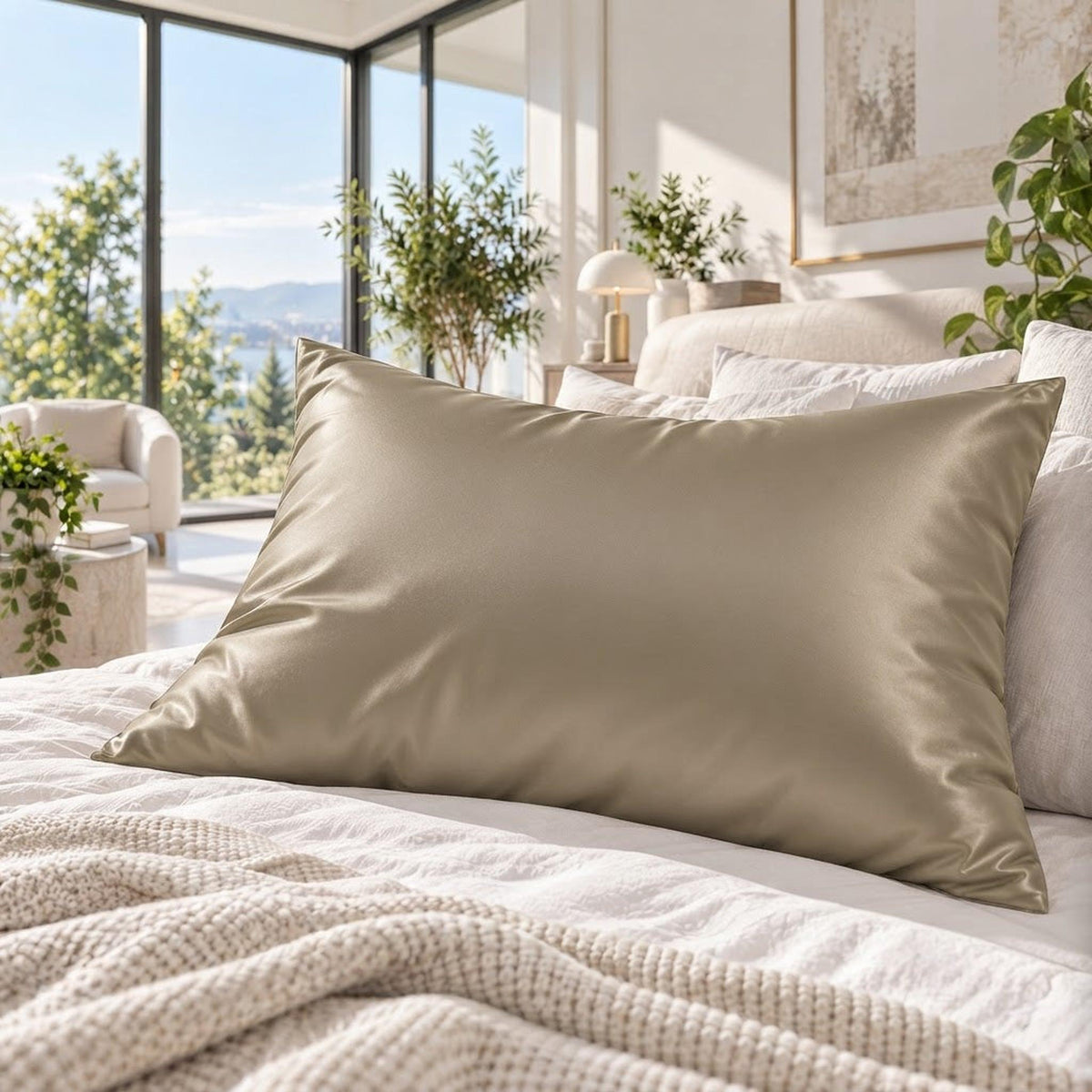 22 Momme Mulberry Silk Pillowcase with Hidden Zipper for Hair Care-Pillowcases-Glompi-Glompi