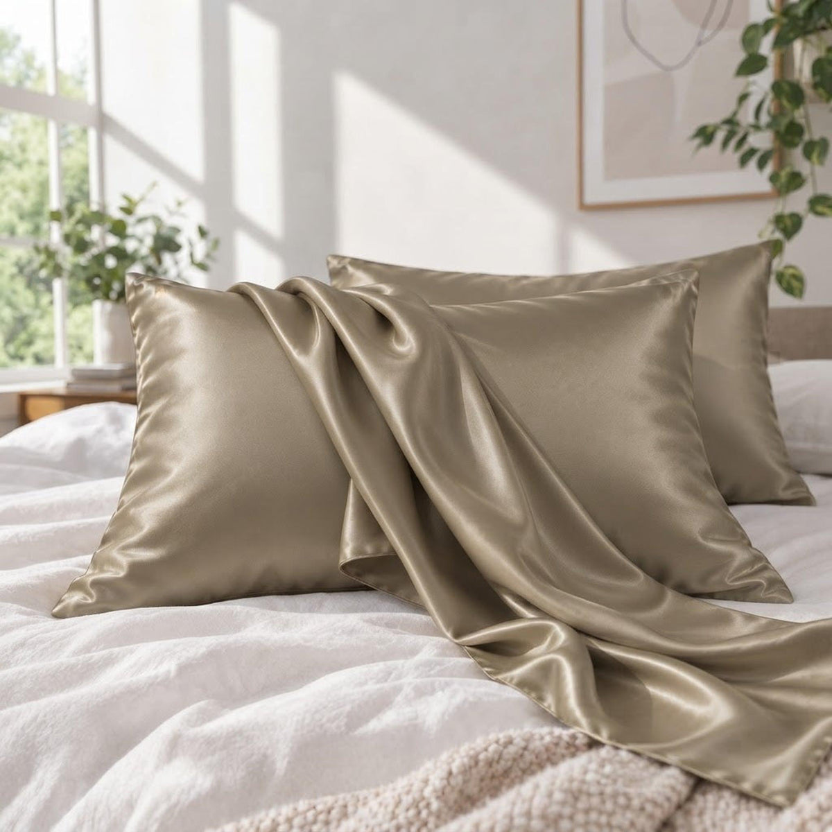 22 Momme Mulberry Silk Pillowcase with Hidden Zipper for Hair Care-Pillowcases-Glompi-Glompi