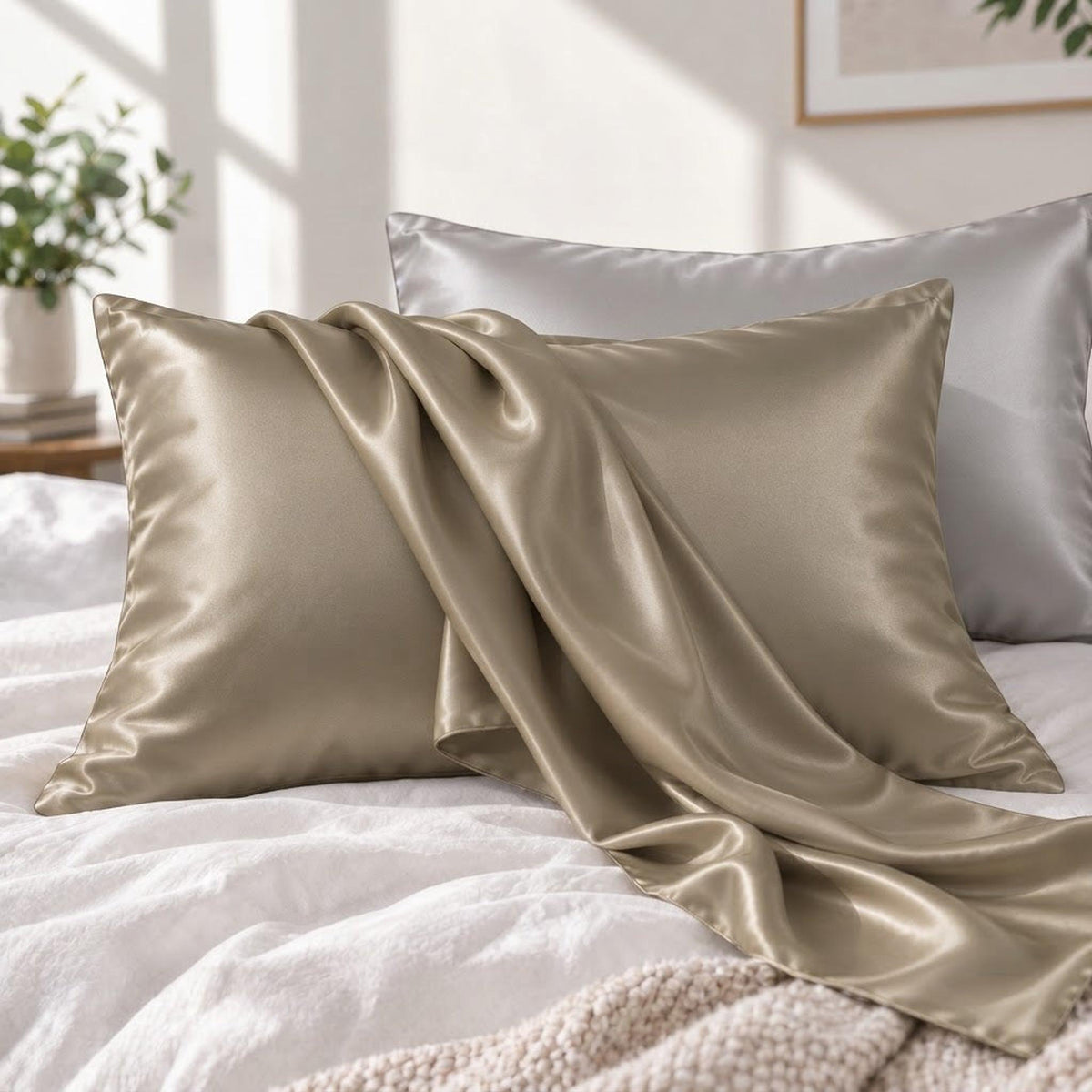 22 Momme Mulberry Silk Pillowcase with Hidden Zipper for Hair Care-Pillowcases-Glompi-Glompi