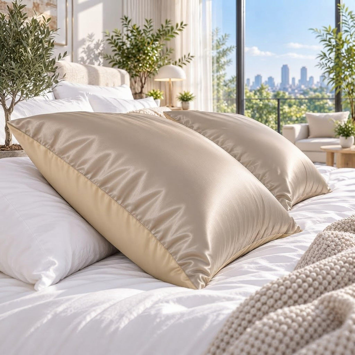 22 Momme Mulberry Silk Pillowcase with Hidden Zipper for Hair Care-Pillowcases-Glompi-Glompi