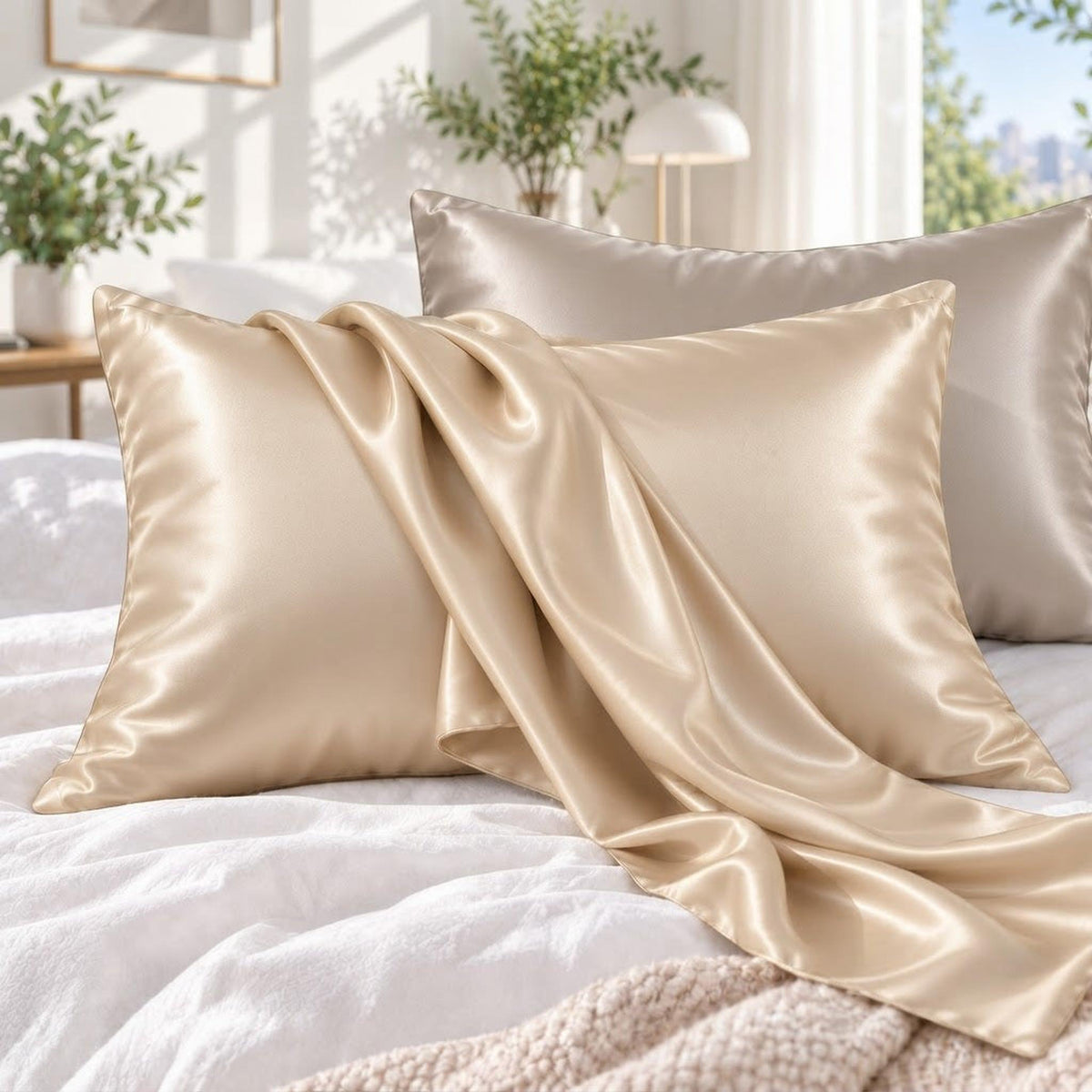 22 Momme Mulberry Silk Pillowcase with Hidden Zipper for Hair Care-Pillowcases-Glompi-Glompi