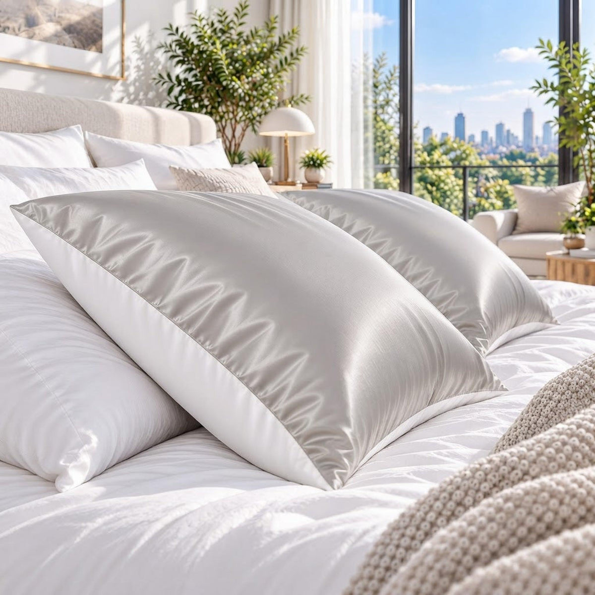 22 Momme Mulberry Silk Pillowcase with Hidden Zipper for Hair Care-Pillowcases-Glompi-Glompi