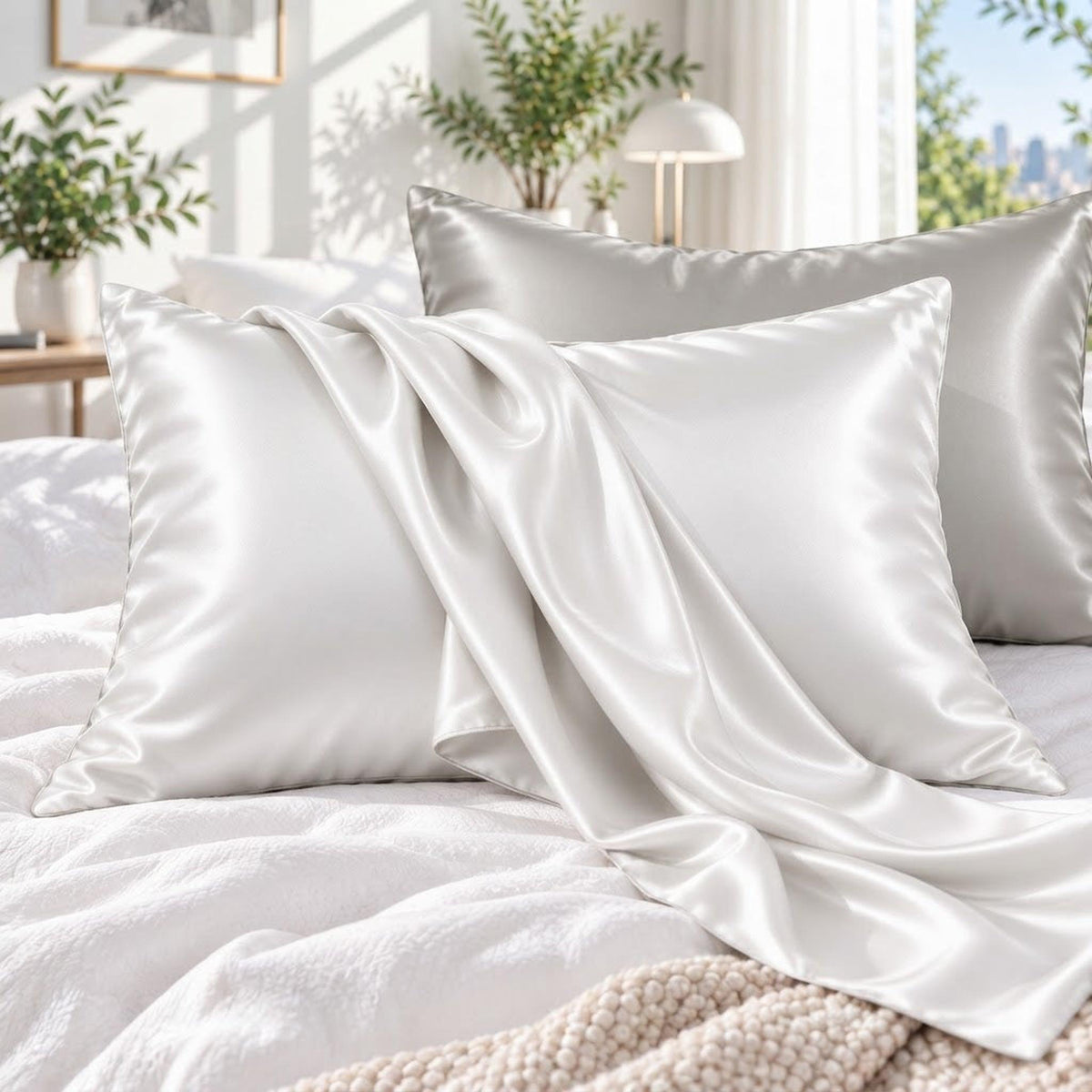 22 Momme Mulberry Silk Pillowcase with Hidden Zipper for Hair Care-Pillowcases-Glompi-Glompi