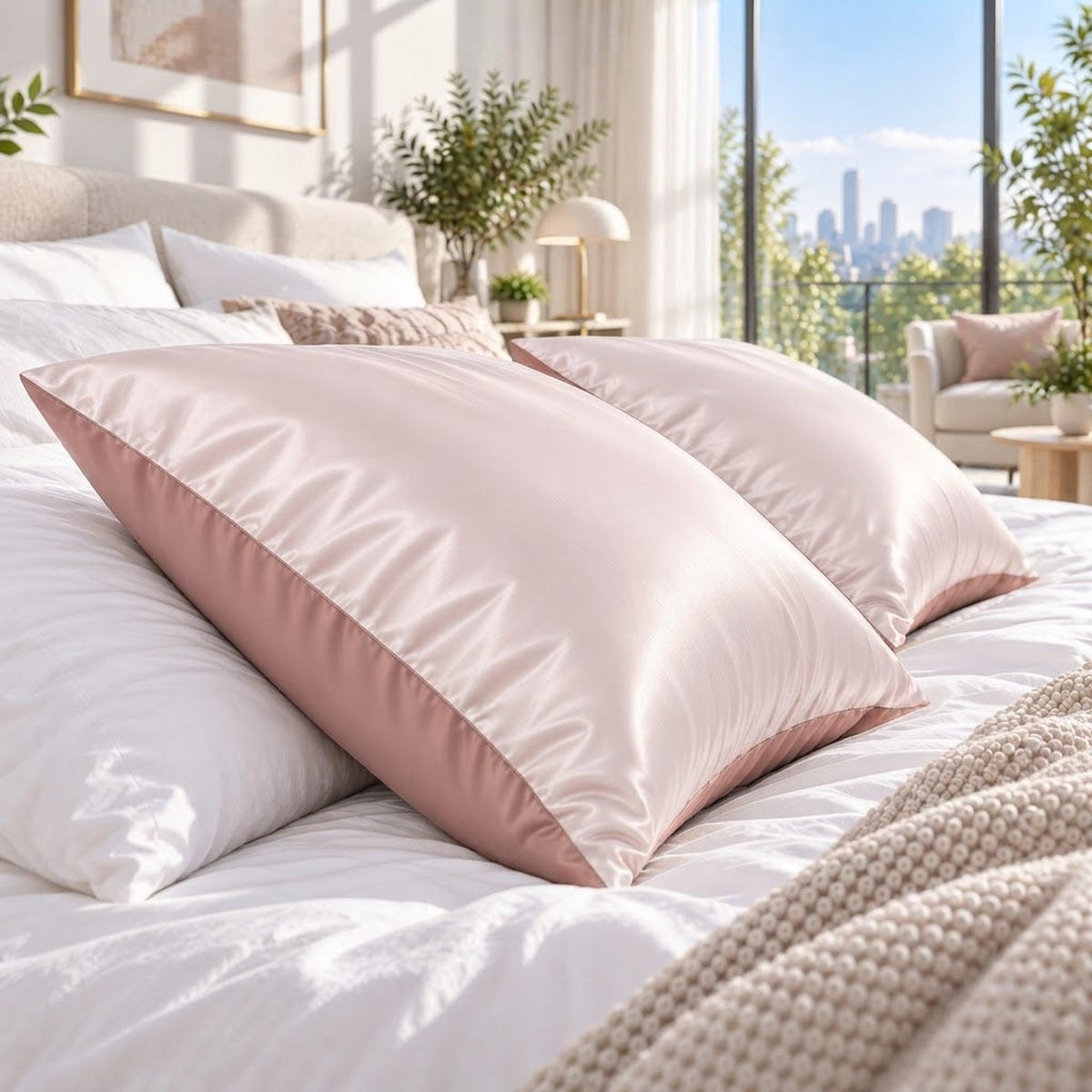 22 Momme Mulberry Silk Pillowcase with Hidden Zipper for Hair Care-Pillowcases-Glompi-Glompi