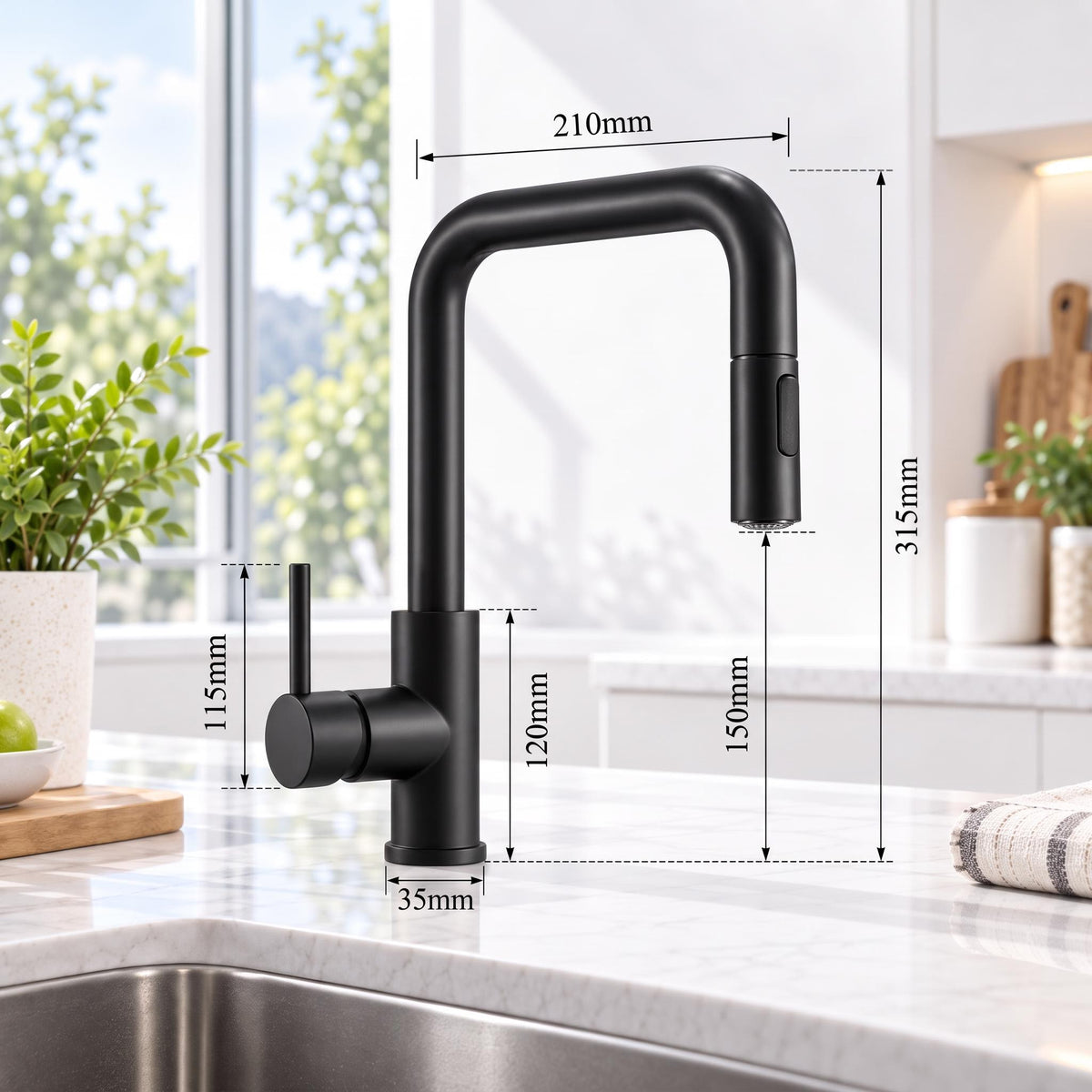 Touch Activated Kitchen Sink Faucet with Pull-Out Sprayer