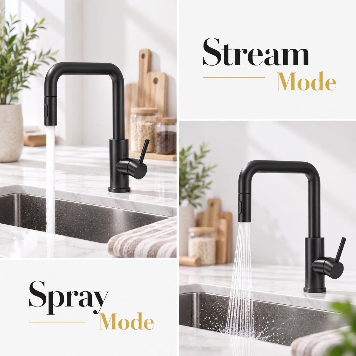 Touch Activated Kitchen Sink Faucet with Pull-Out Sprayer