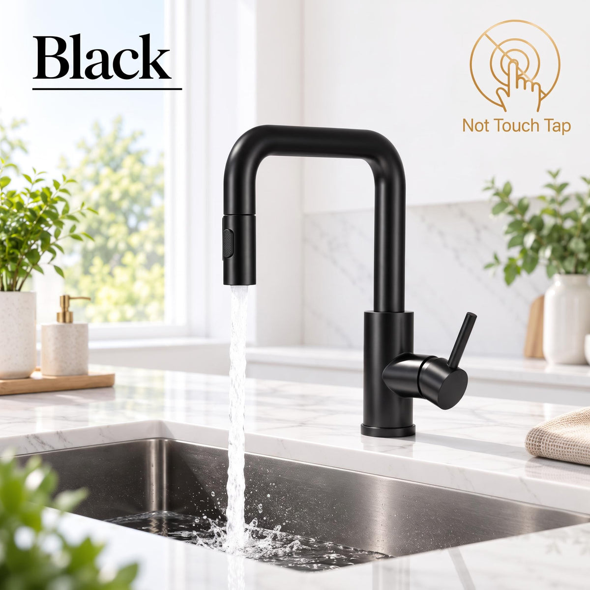Touch Activated Kitchen Sink Faucet with Pull-Out Sprayer