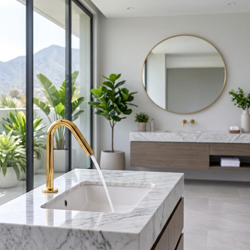Smart Touch Gold Bathroom Faucet with Automatic Sensor